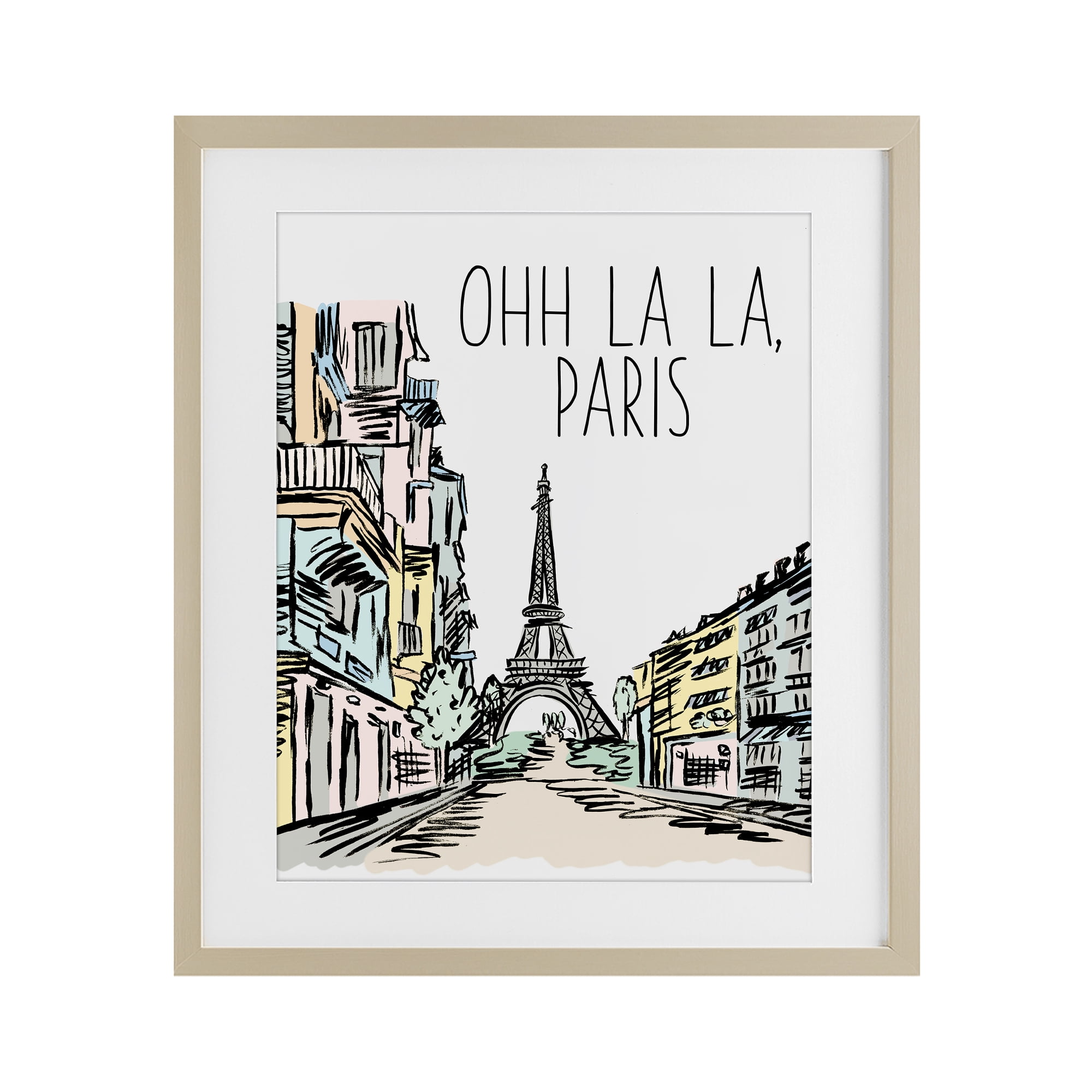 Stupell Industries Ohh La La Paris Birch Framed Print Under Glass, design by Elizabeth Medley