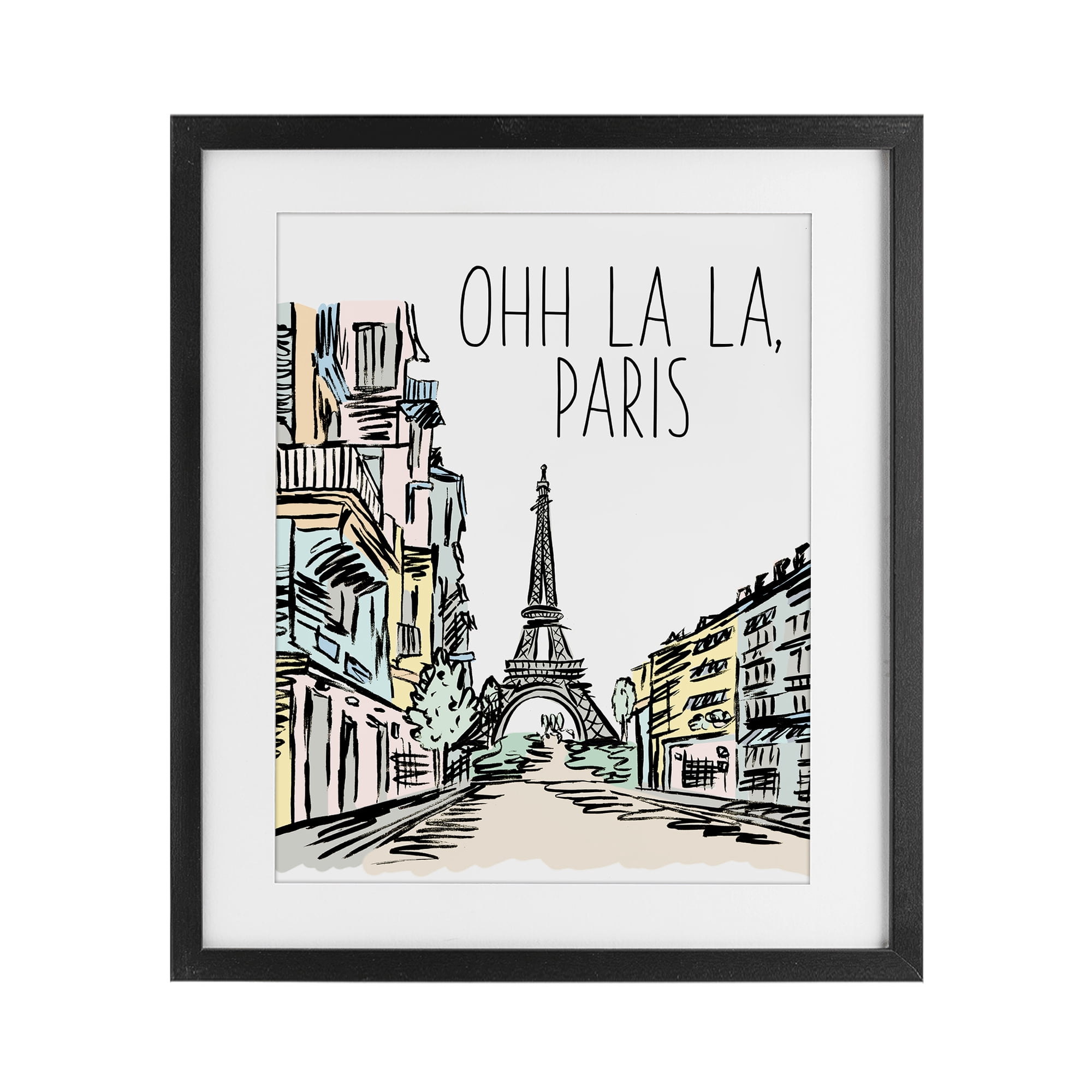Stupell Industries Ohh La La Paris Black Framed Print Under Glass, design by Elizabeth Medley