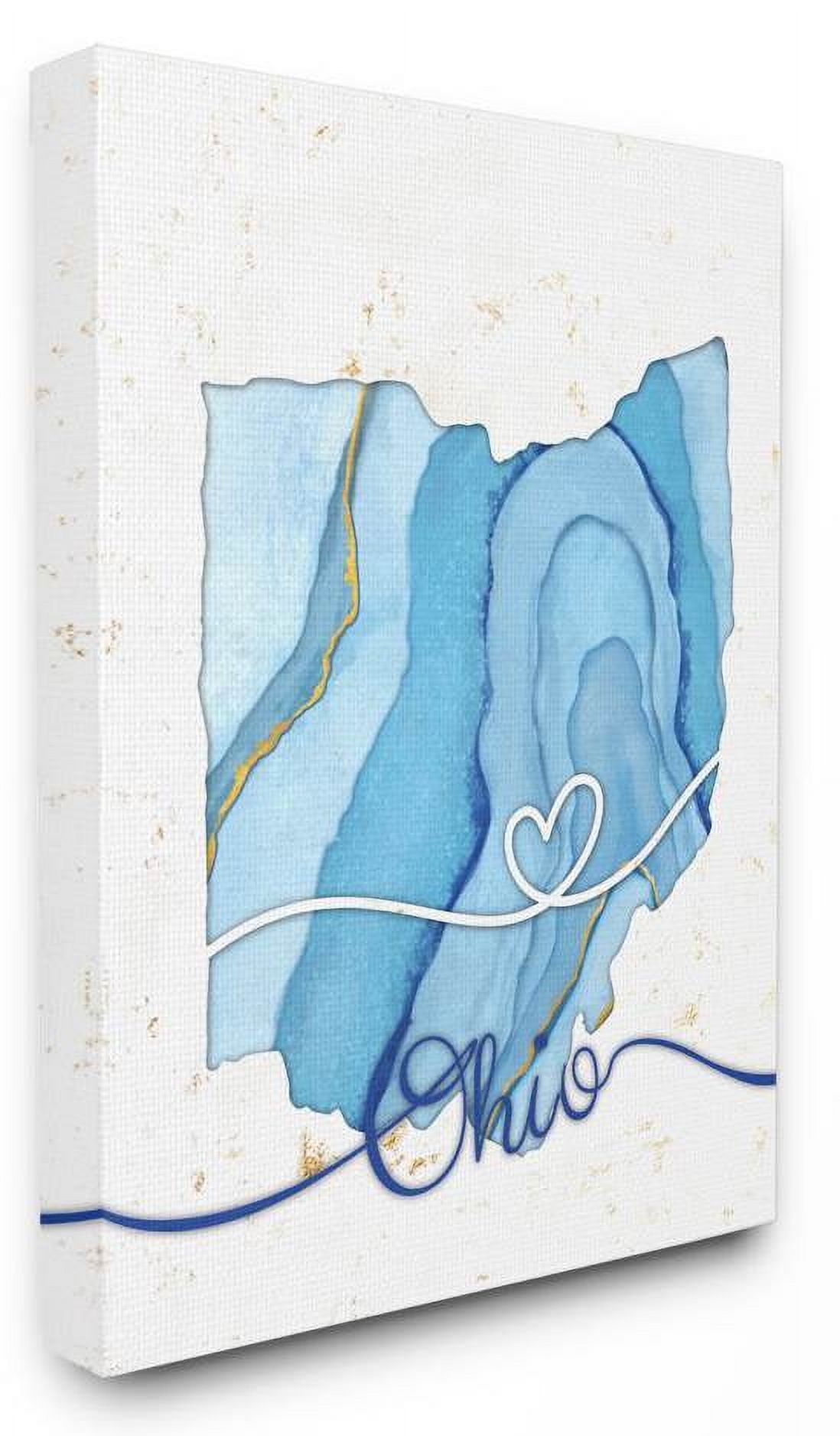 Stupell Industries Ohio Agate Blue US State Design Canvas Wall Art by Ziwei Li