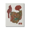 thumbnail image 1 of Stupell Industries Ohio State Carnation Blossom Intricate Floral Cardinal Graphic Art Gallery Wrapped Canvas Print Wall Art, Design by Valentina Harper, 1 of 7