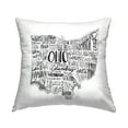 thumbnail image 1 of Stupell Industries Ohio State Typography Cities Map Shape Design by Saturday Evening Post Throw Pillow, 1 of 6
