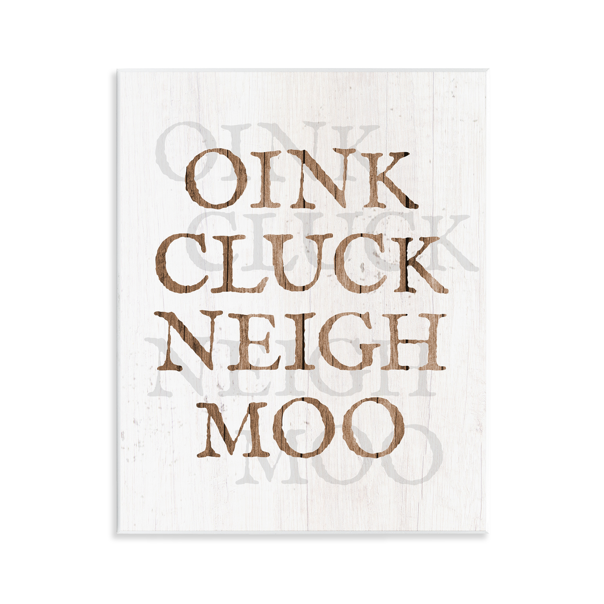Stupell Industries Oink Cluck Neigh Moo Typography Painting Unframed Art Print Wall Art, 11 x 14