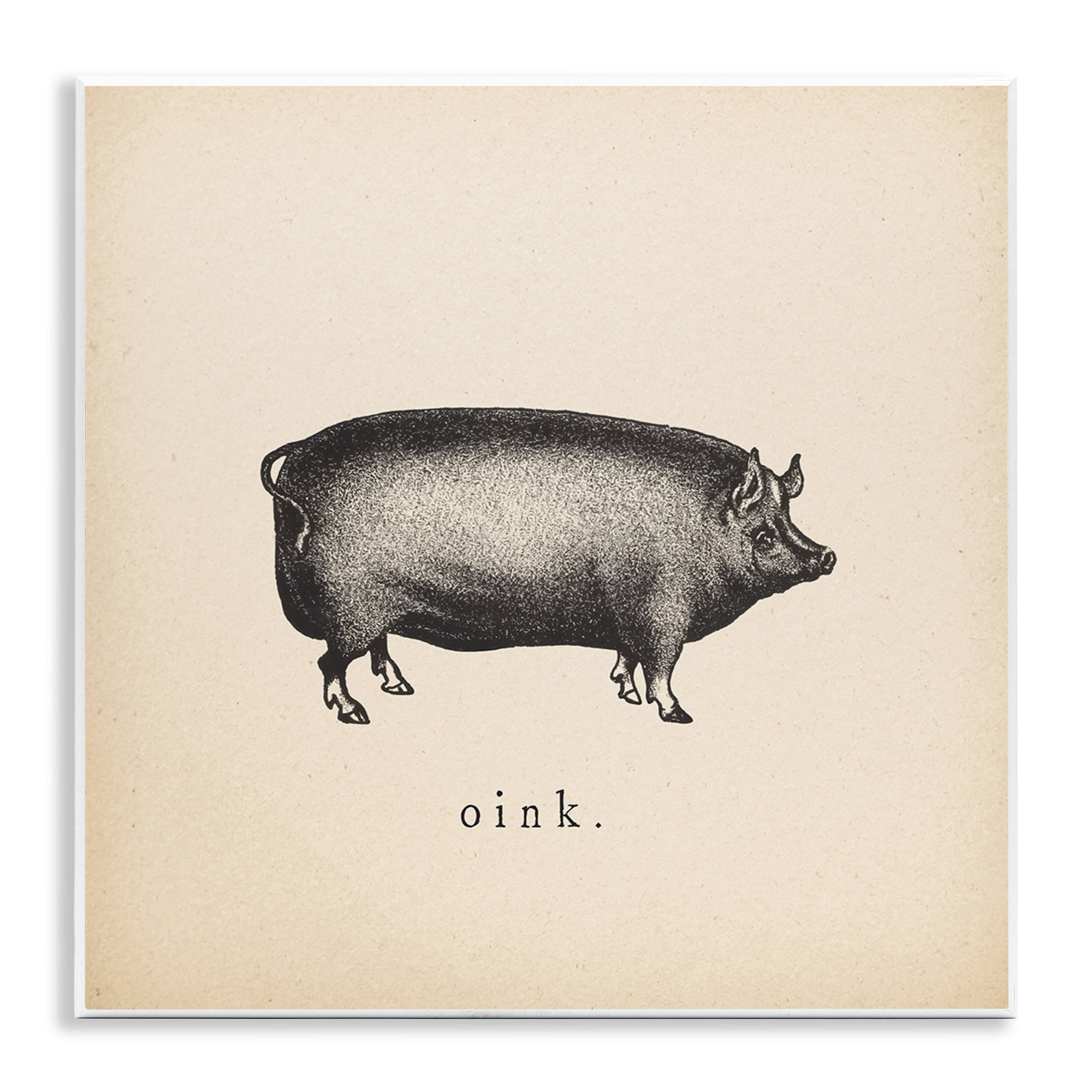 Stupell Industries Oink Farm Pig Sounds Animals Painting Unframed Art Print Wall Art, 12 x 12
