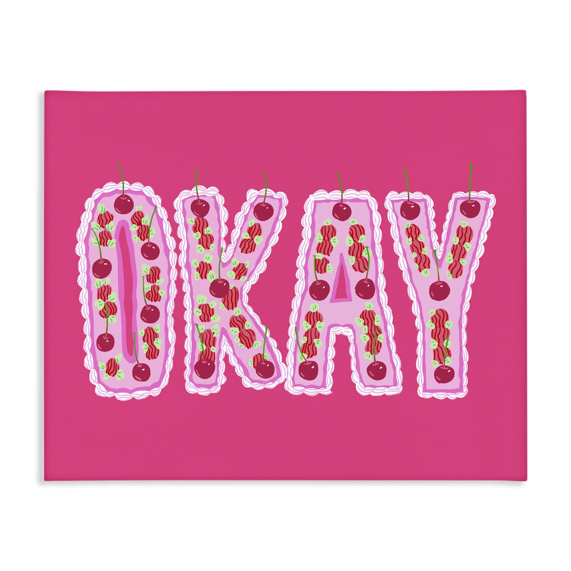 Stupell Industries Okay Cherry Cake Canvas Wall Art, design by Ziwei Li