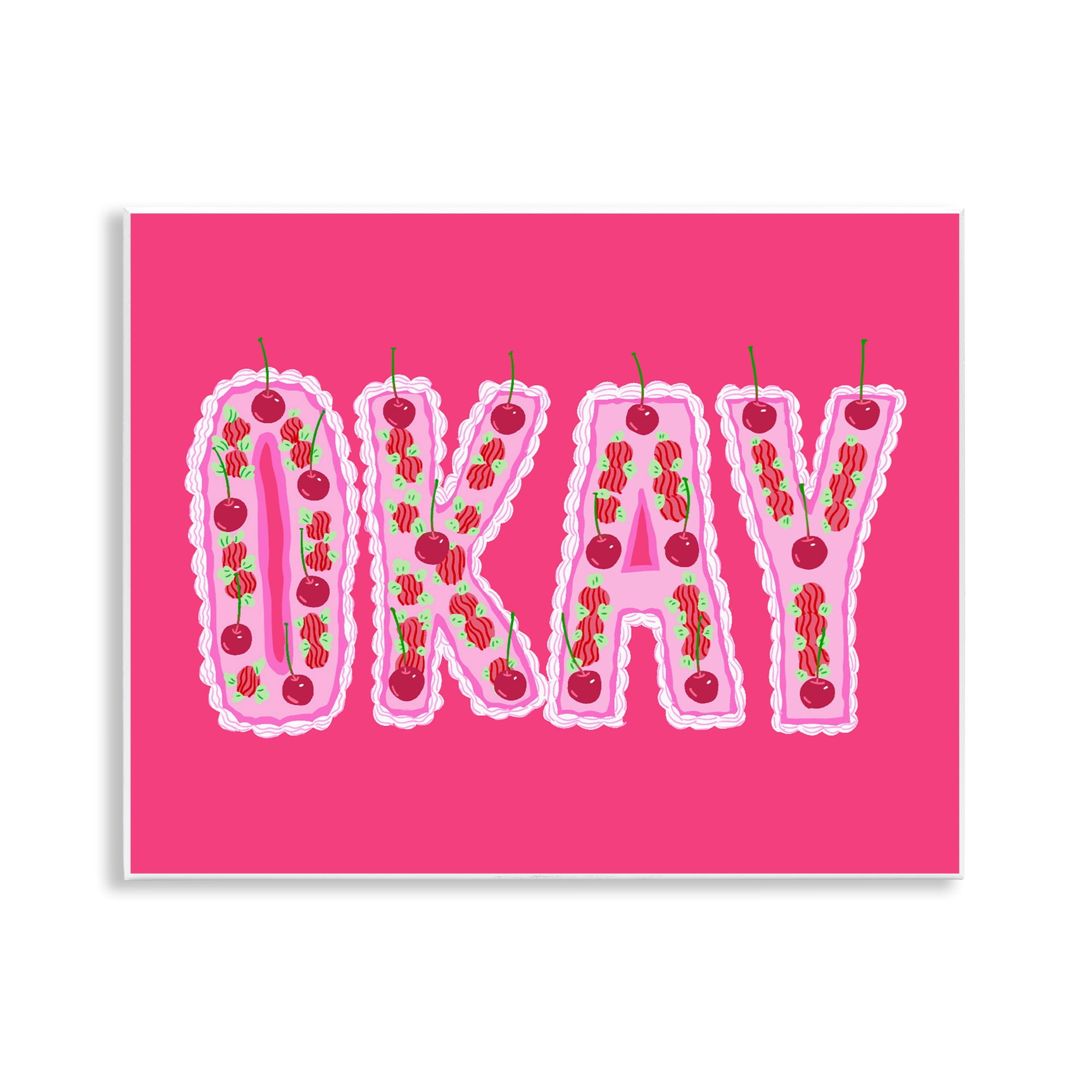 Stupell Industries Okay Cherry Cake Wall Plaque Art, design by Ziwei Li