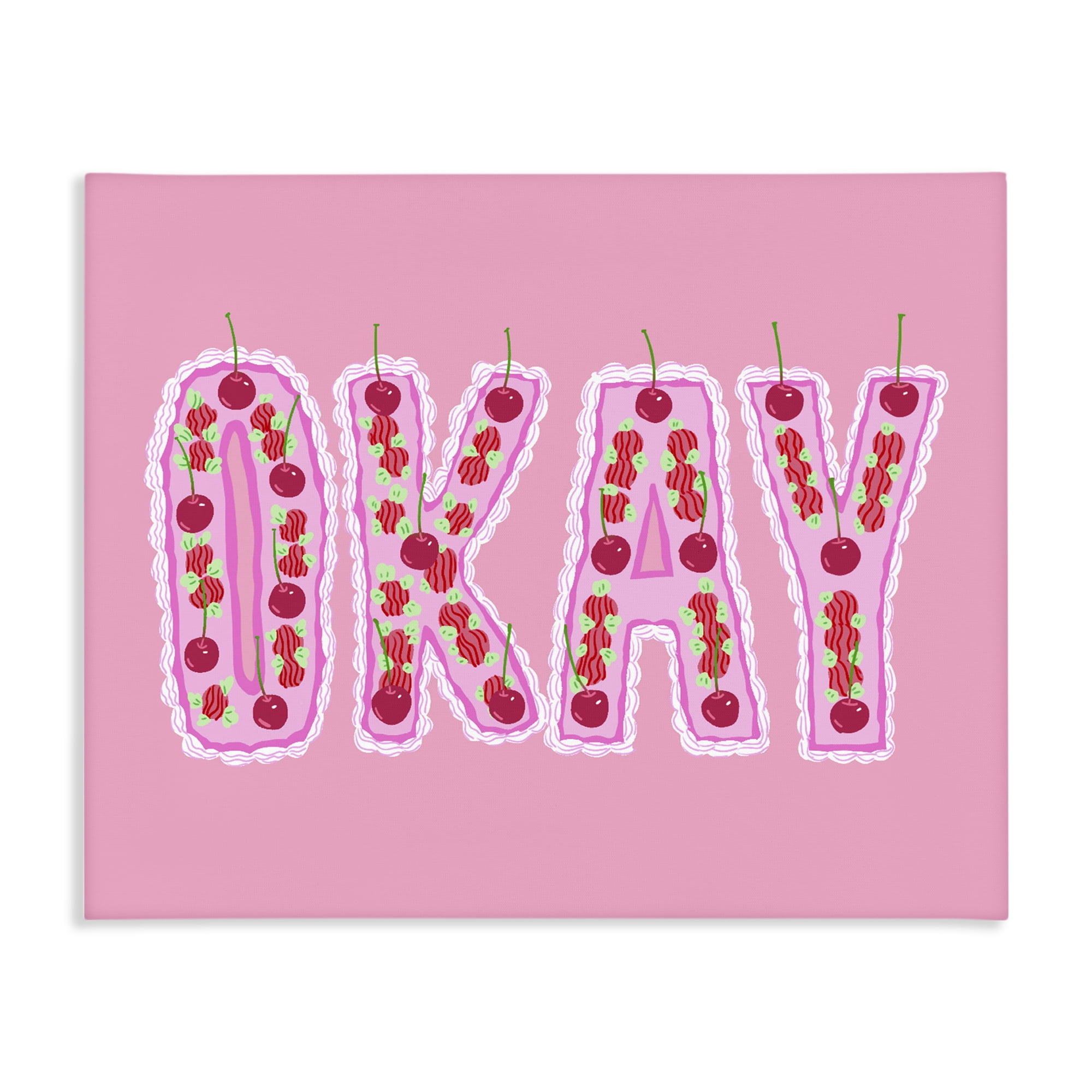 Stupell Industries Okay Pastel Cherry Cake Canvas Wall Art, design by Ziwei Li