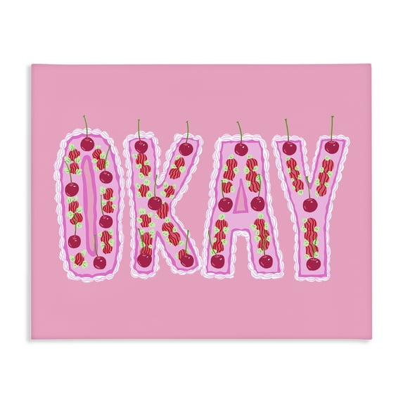 Stupell Industries Modern Okay Pastel Cherry Cake Canvas Art, 30 x 24, by Ziwei Li