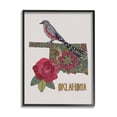 thumbnail image 1 of Stupell Industries Oklahoma State Bird & Flower Detailed Floral Pattern Graphic Art Black Framed Art Print Wall Art, Design by Valentina Harper, 1 of 5