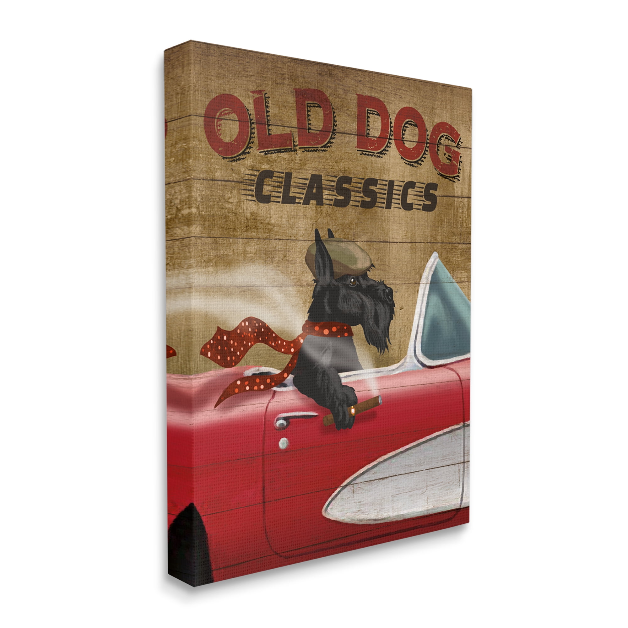 Stupell Industries Old Dog Classics Scottish Terrier Cigar Sports Car, 16 x 20, Design by Conrad Knutsen