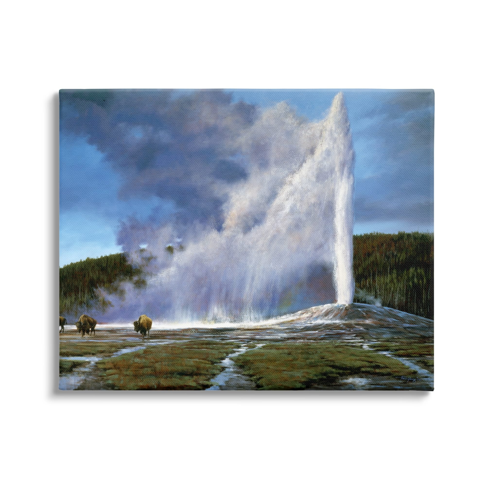 Stupell Industries Old Faithful Geyser Landscape Landscape Photography Gallery Wrapped Canvas Print Wall Art