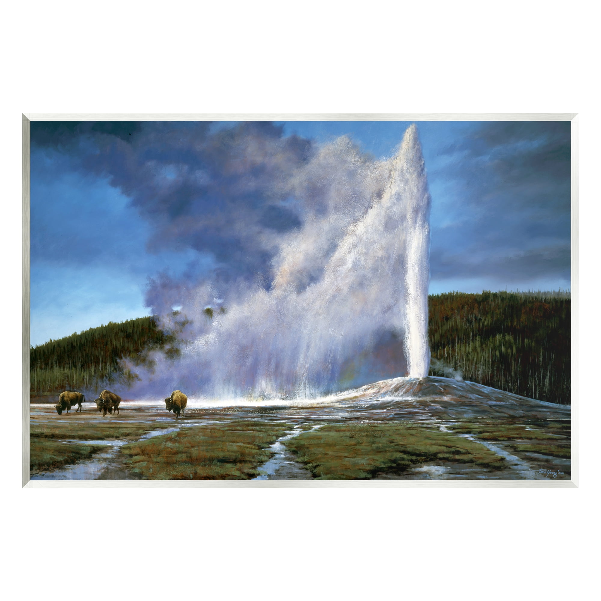 Stupell Industries Old Faithful Geyser Landscape Landscape Photography Unframed Art Print Wall Art