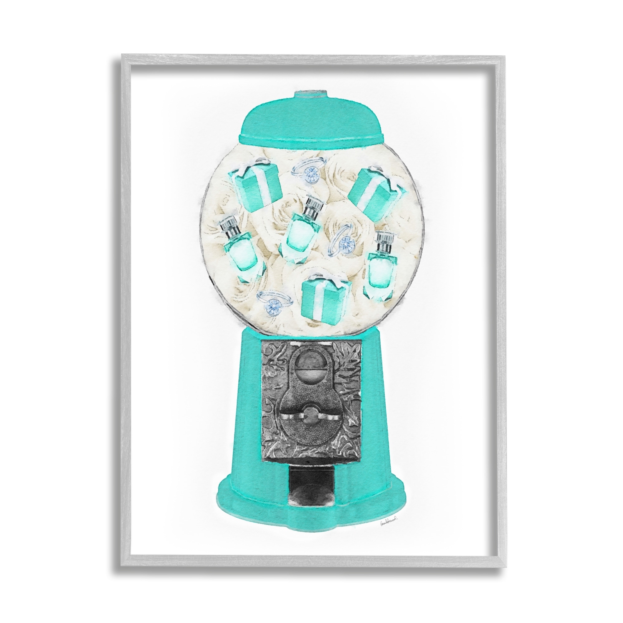 Stupell Industries Old Fashioned Candy Dispenser Designer Fashion Jewelry Boxes Framed Wall Art, 24 x 30, Design by Amanda Greenwood