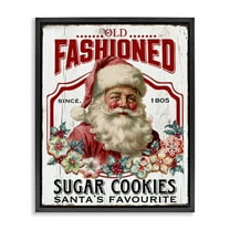 Stupell Industries Old Fashioned Cookies Holiday Painting Black Floater Framed Canvas Art Prints Wall Art, 17 x 21