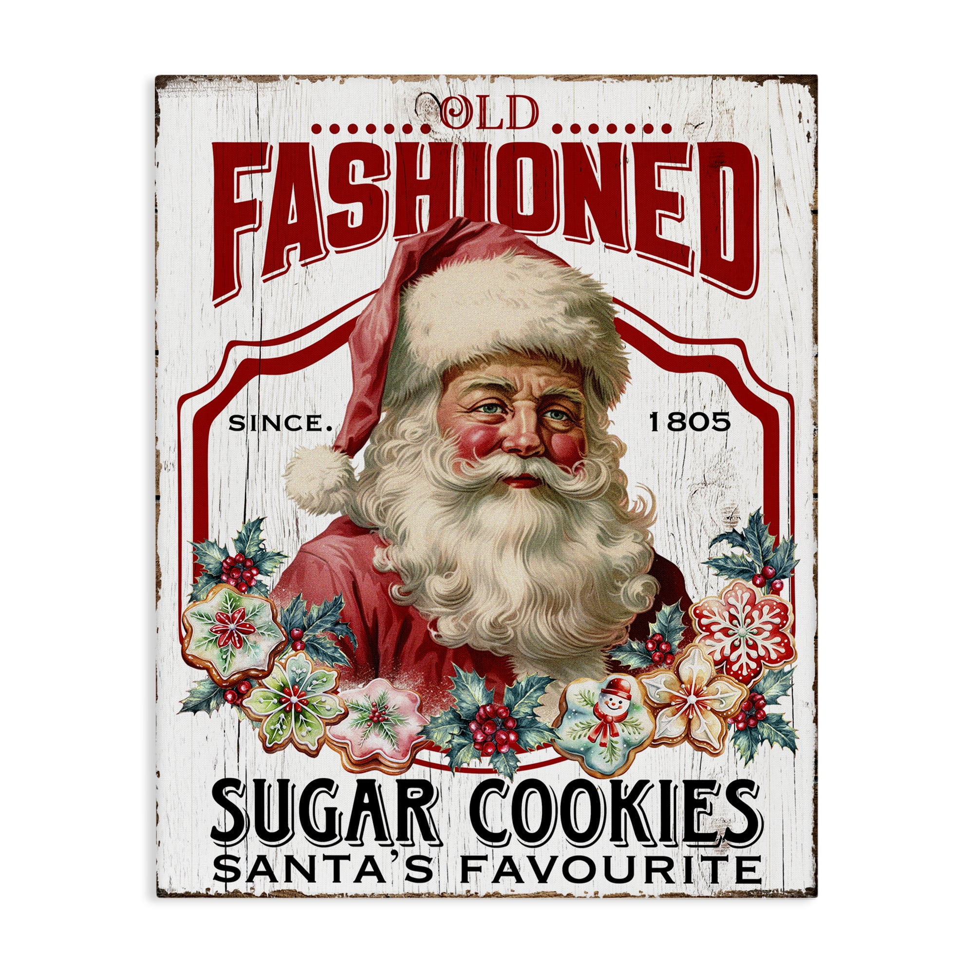Stupell Industries Old Fashioned Cookies Holiday Painting Gallery Wrapped Canvas Art Prints Wall Art, 16 x 20