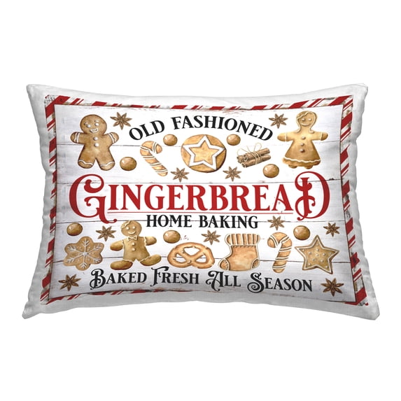 Stupell Industries Old Fashioned Gingerbread Decorative Printed Throw Pillow, 14 x 20