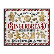 Stupell Industries Old Fashioned Gingerbread Holiday Painting Black Framed Art Prints Wall Art, 14 x 11