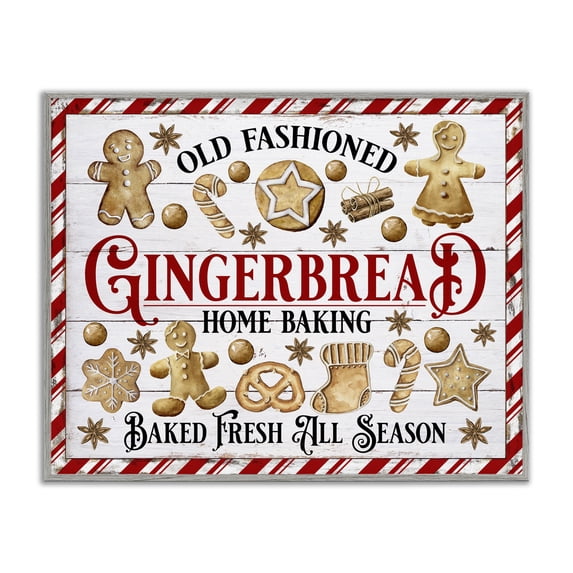 Stupell Industries Traditional Old Fashioned Gingerbread Gray Framed Giclee Art, 20 x 16, by Creatif Belle