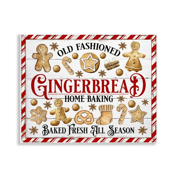 Stupell Industries Old Fashioned Gingerbread Holiday Painting Unframed Art Prints Wall Art, 14 x 11