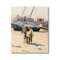 thumbnail image 1 of Stupell Industries Old Fashioned Man Woman Walking Beach Marina Painting Gallery Wrapped Canvas Print Wall Art, Design by Lettered and Lined, 1 of 5