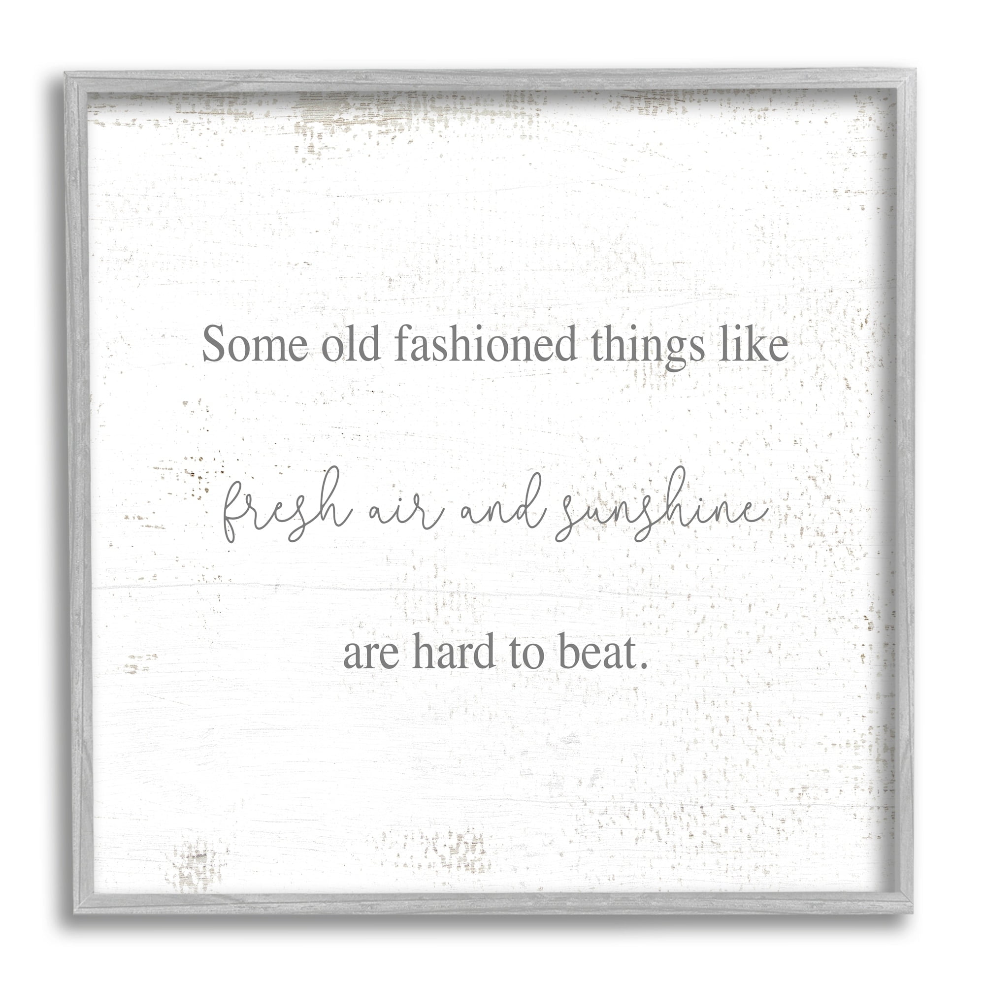 Stupell Industries Old Fashioned like Fresh Air and Sunshine Humor Graphic Art Gray Framed Art Print Wall Art, 12x12, by Daphne Polselli