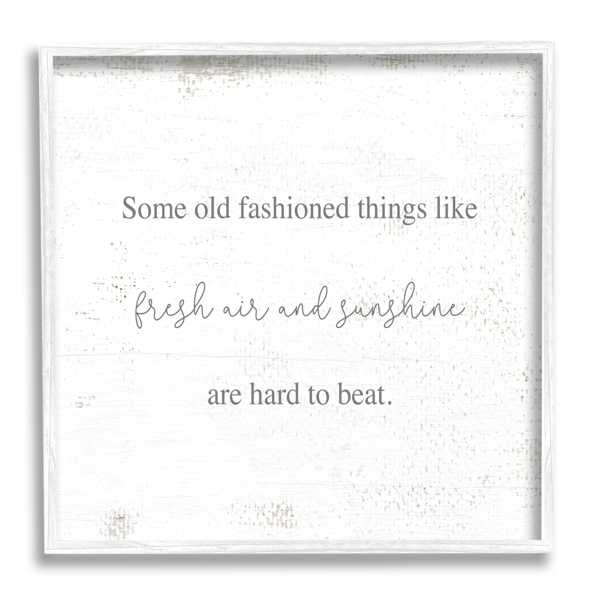 Stupell Industries Old Fashioned like Fresh Air and Sunshine Humor Graphic Art White Framed Art Print Wall Art, 17x17, by Daphne Polselli