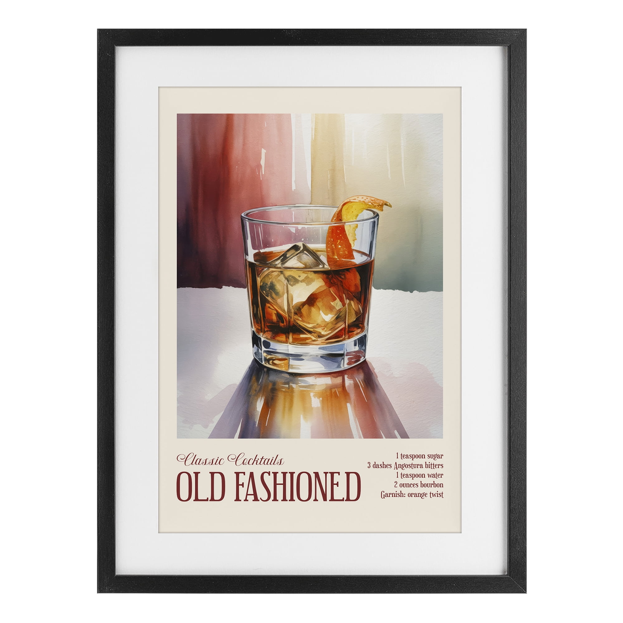 Stupell Industries Old Fashioned on Surface Black Framed Print Under Glass, design by Andreas Magnusson