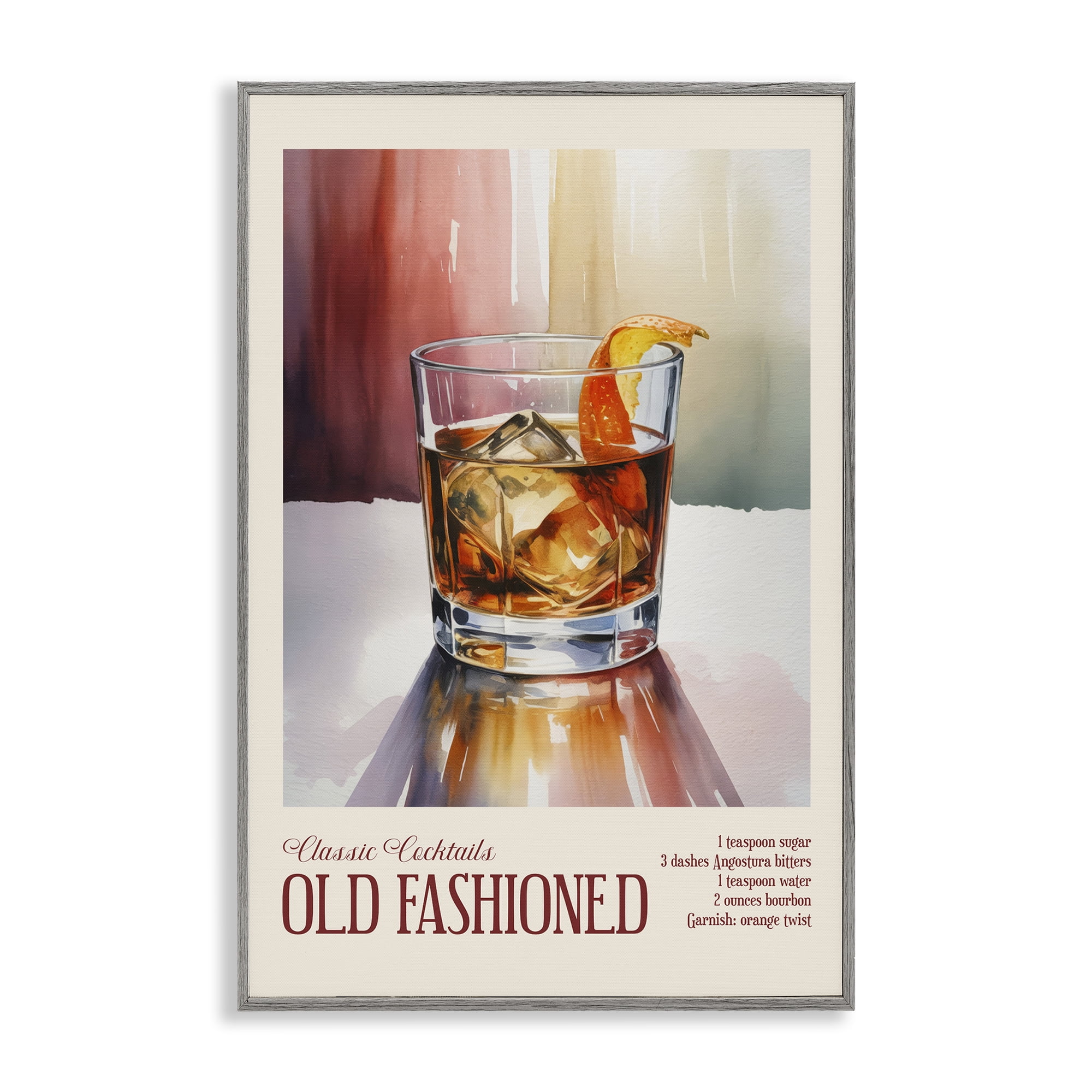 Stupell Industries Old Fashioned on Surface Gray Framed Giclee Art, design by Andreas Magnusson
