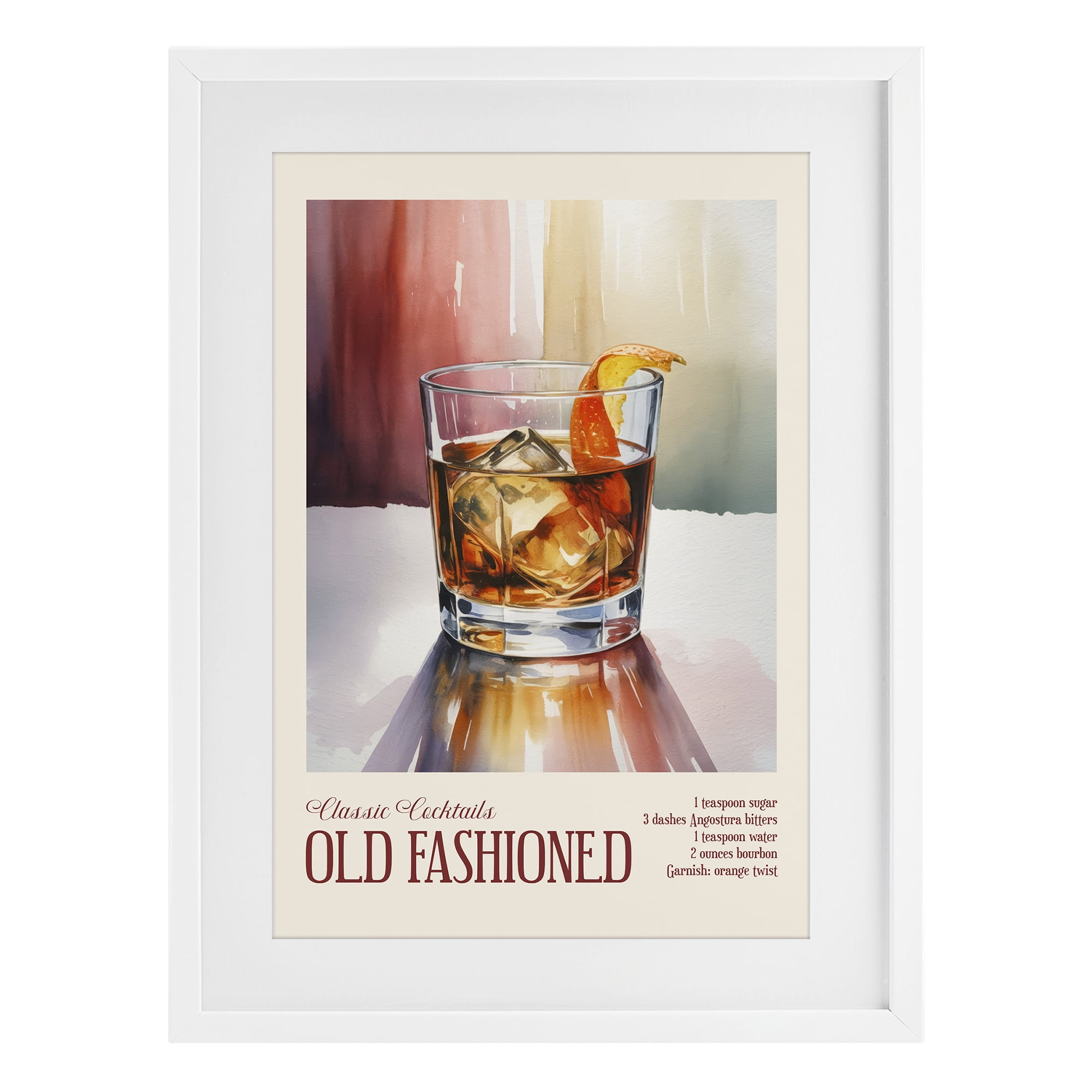 Stupell Industries Old Fashioned on Surface White Framed Print Under Glass, design by Andreas Magnusson