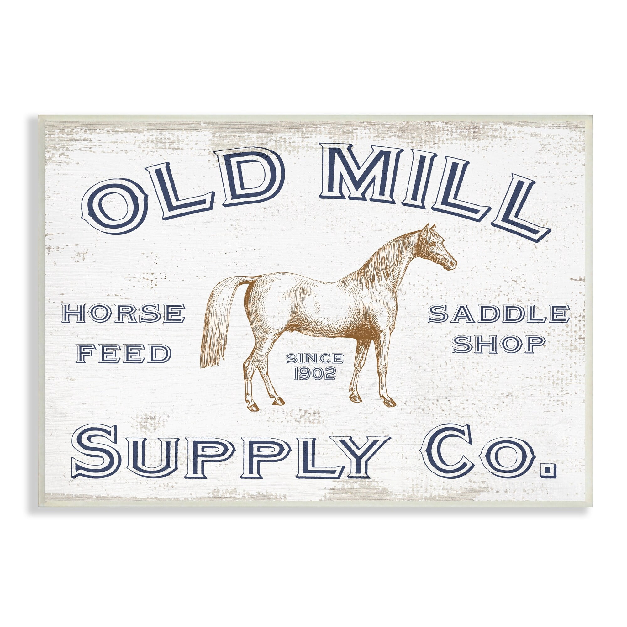 Stupell Industries Old Mill Supply Co. Vintage Horse Feed Advertisement Graphic Art Unframed Art Print Wall Art, 15x10, by Daphne Polselli