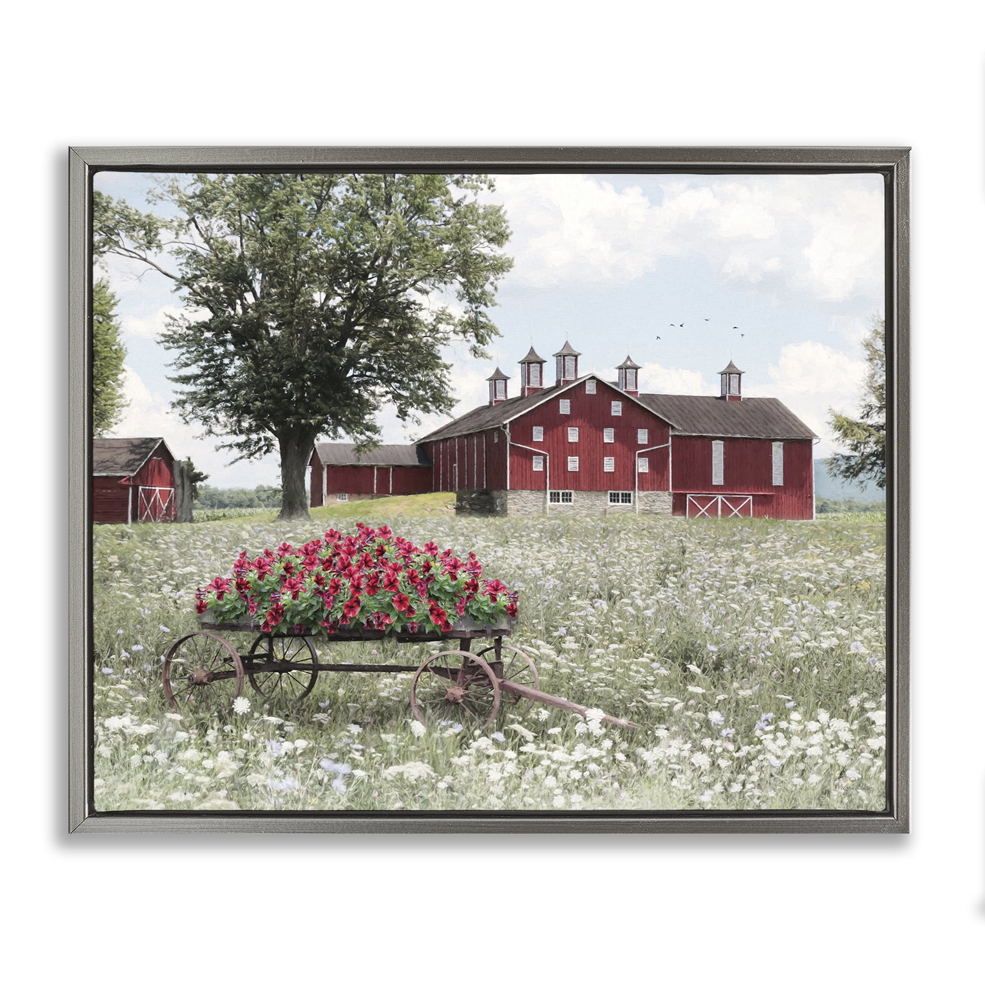 Stupell Industries Old Milton Farm Gray Framed Floater Canvas Wall Art, design by Lori Deiter