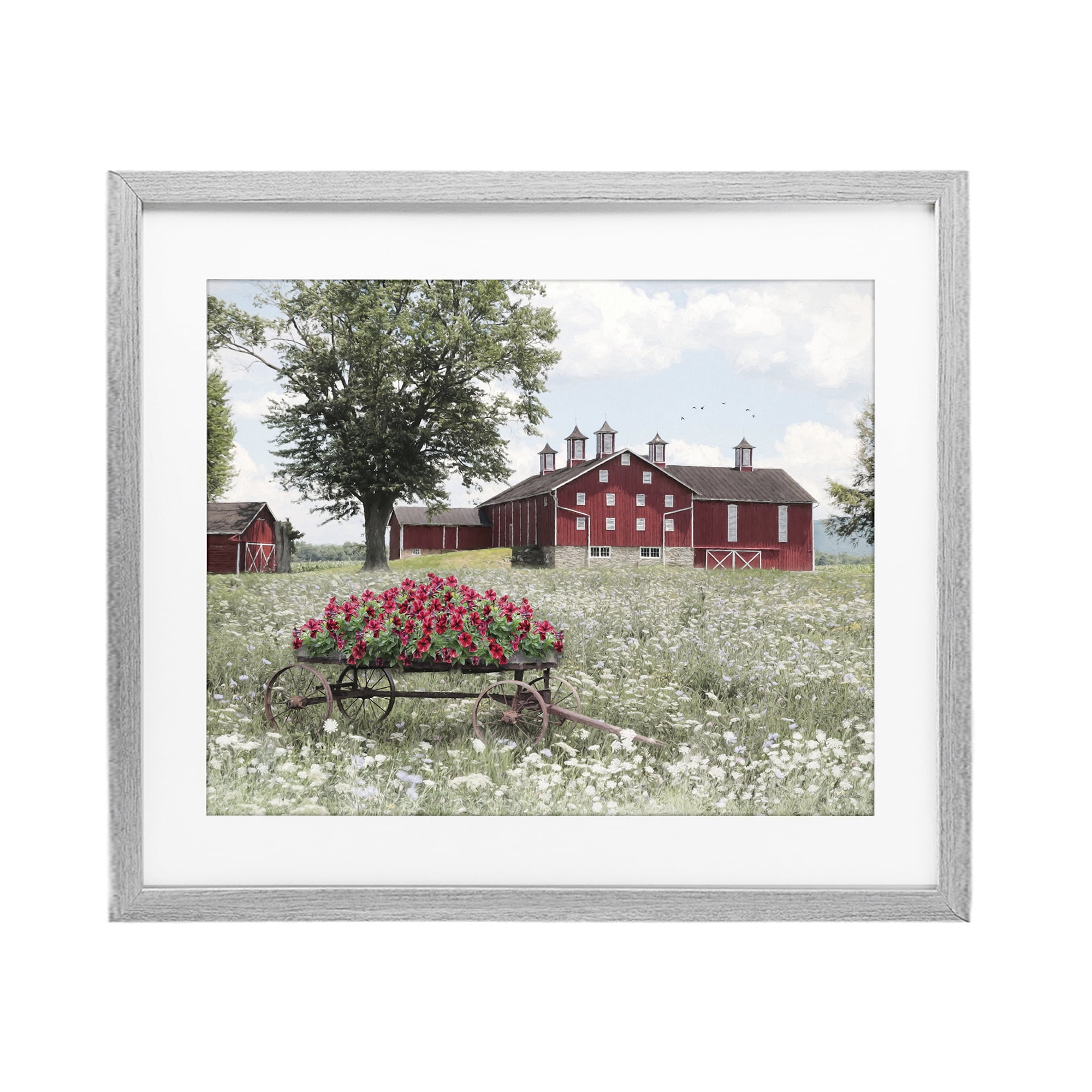 Stupell Industries Old Milton Farm Gray Framed Print Under Glass, design by Lori Deiter