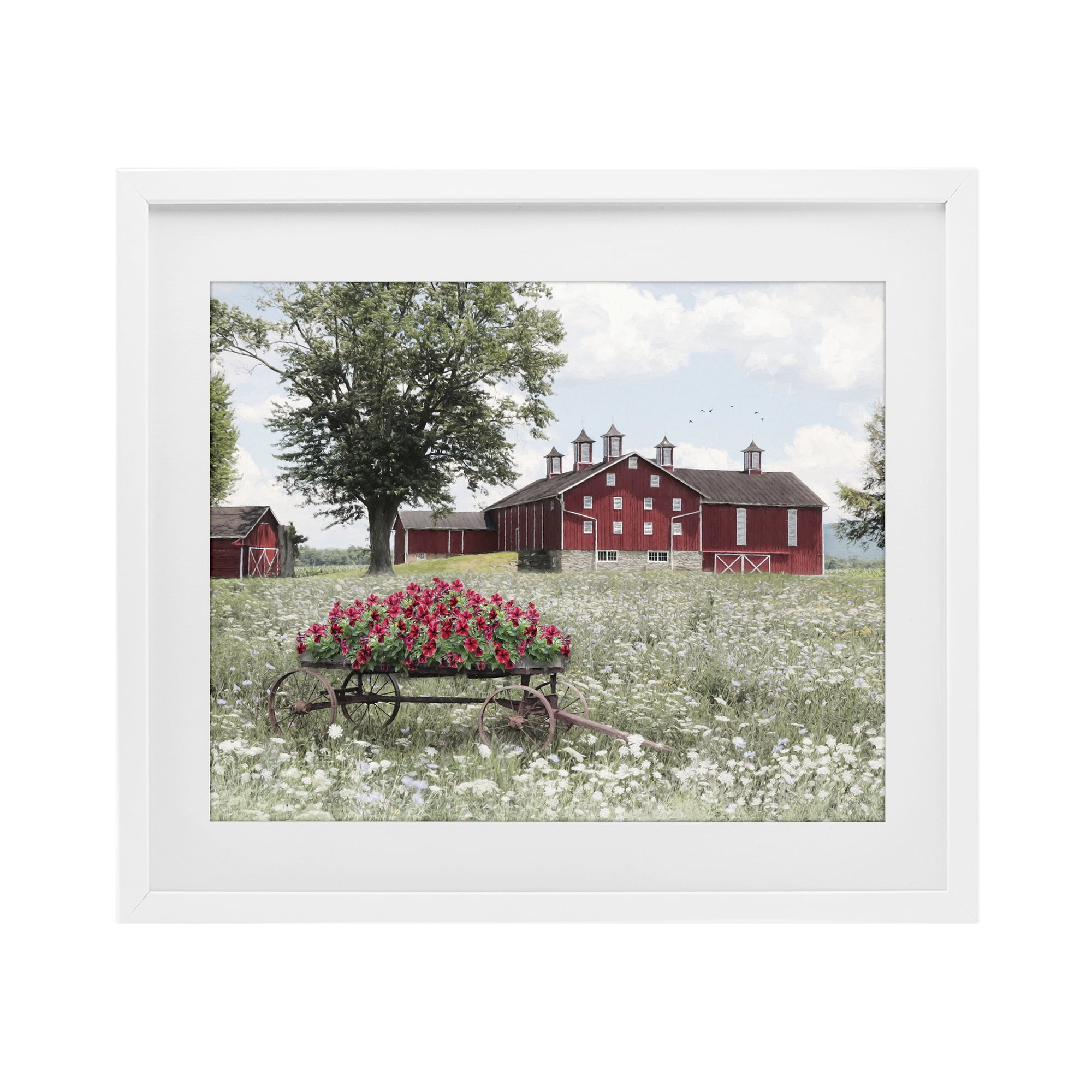 Stupell Industries Old Milton Farm White Framed Print Under Glass, design by Lori Deiter
