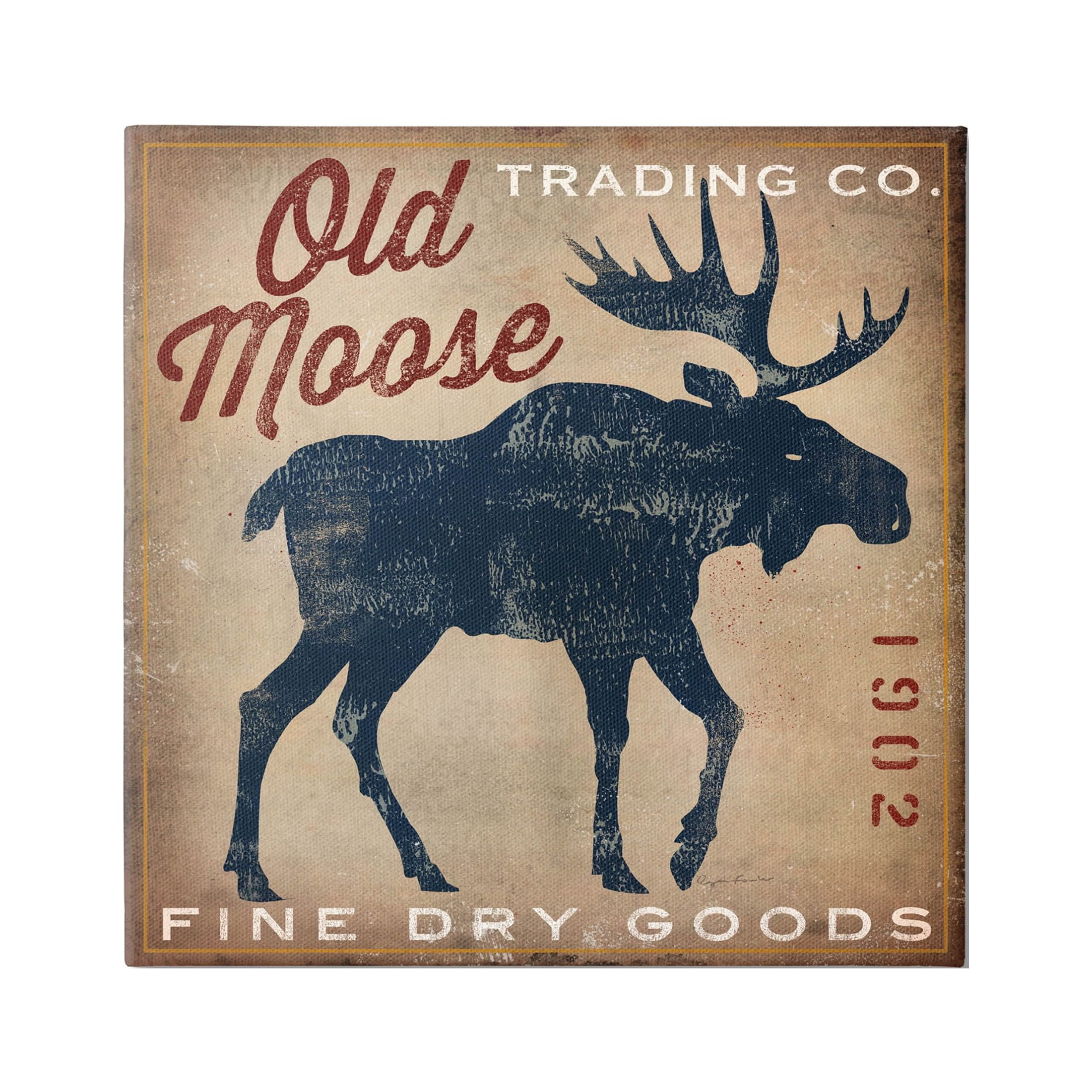 Stupell Industries Old Moose Trading Co. Graphic Art Gallery Wrapped Canvas Print Wall Art, Design by Ryan Fowler