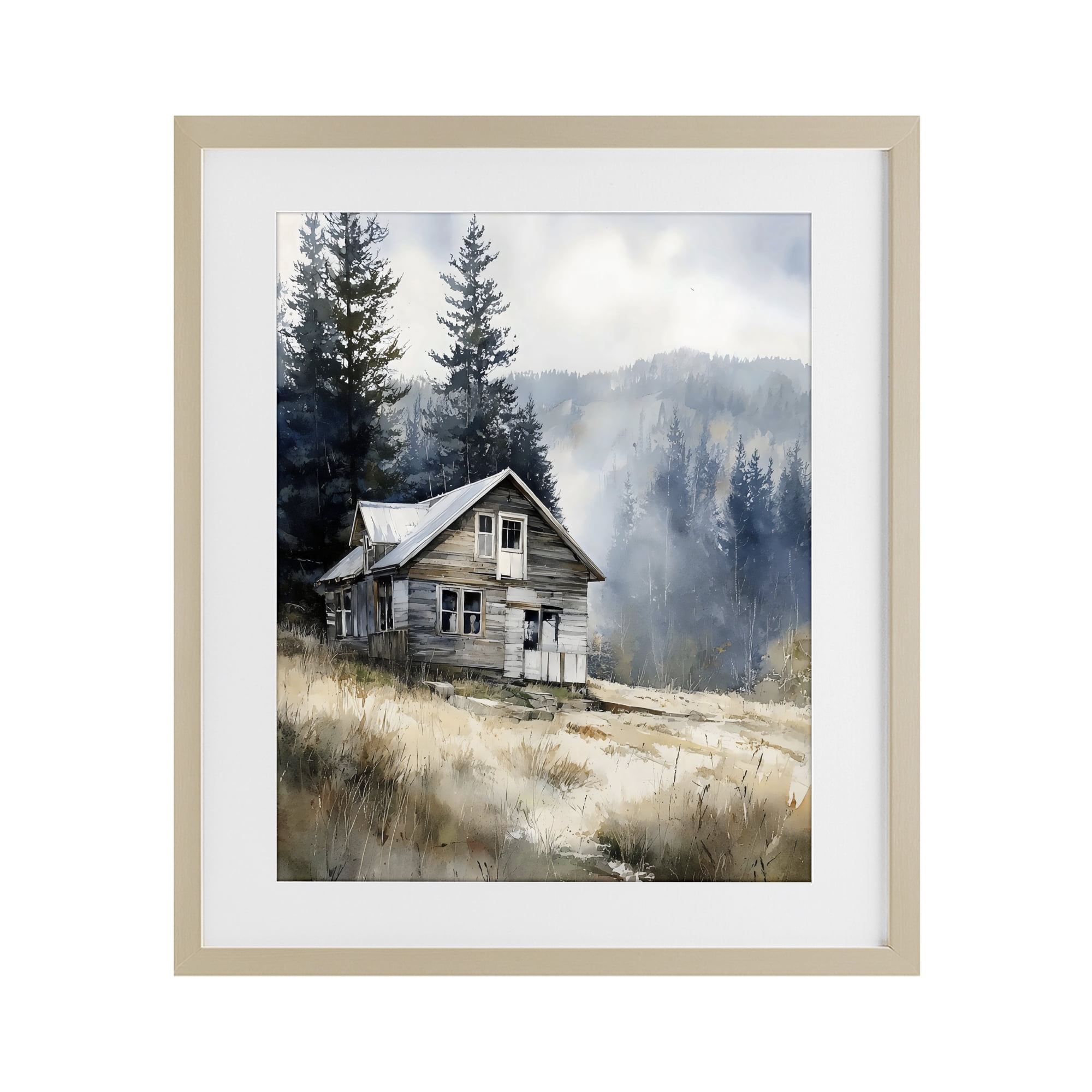 Stupell Industries Old Mountain House Birch Framed Print Under Glass, design by Franklyn Gregory