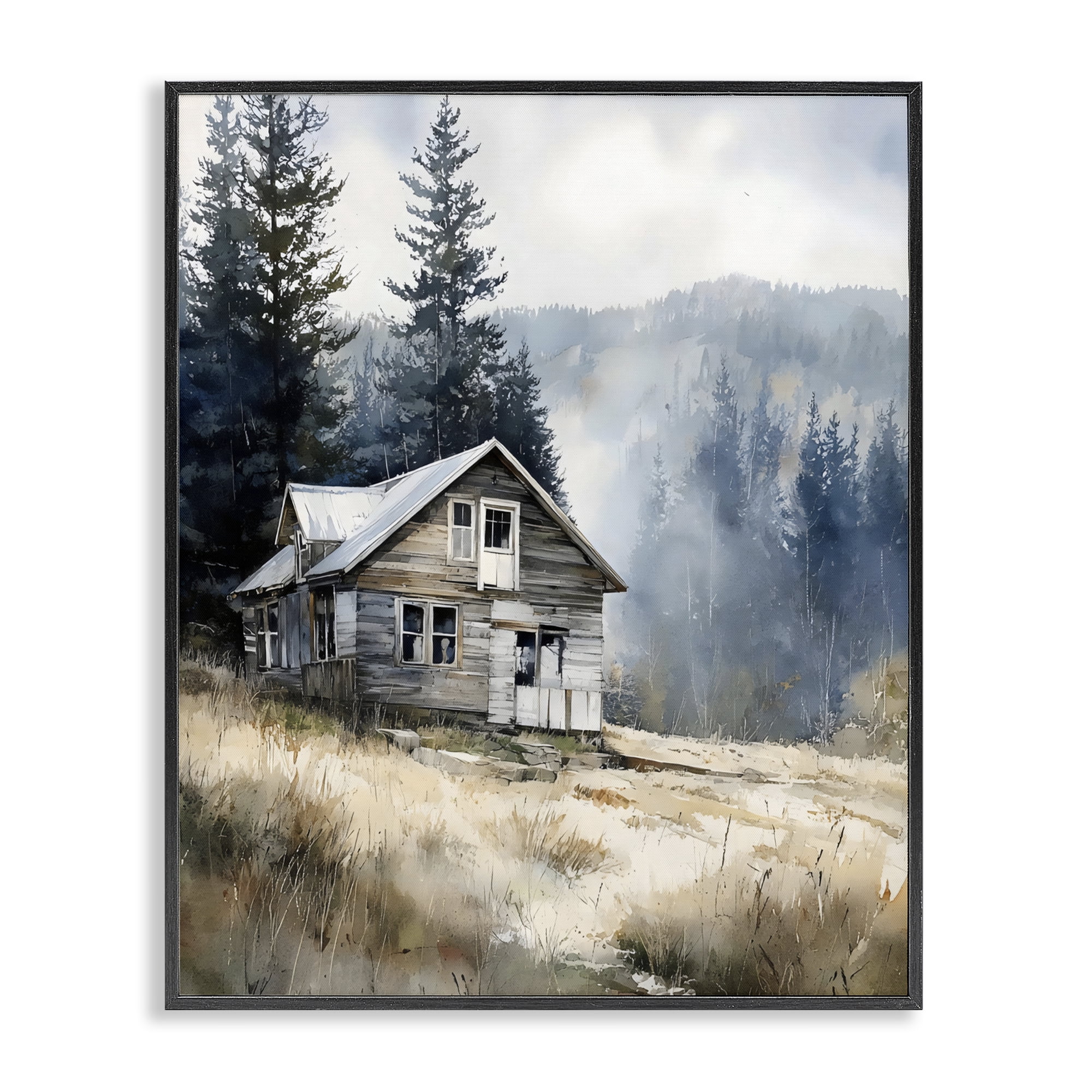 Stupell Industries Old Mountain House Black Framed Giclee Art, design by Franklyn Gregory