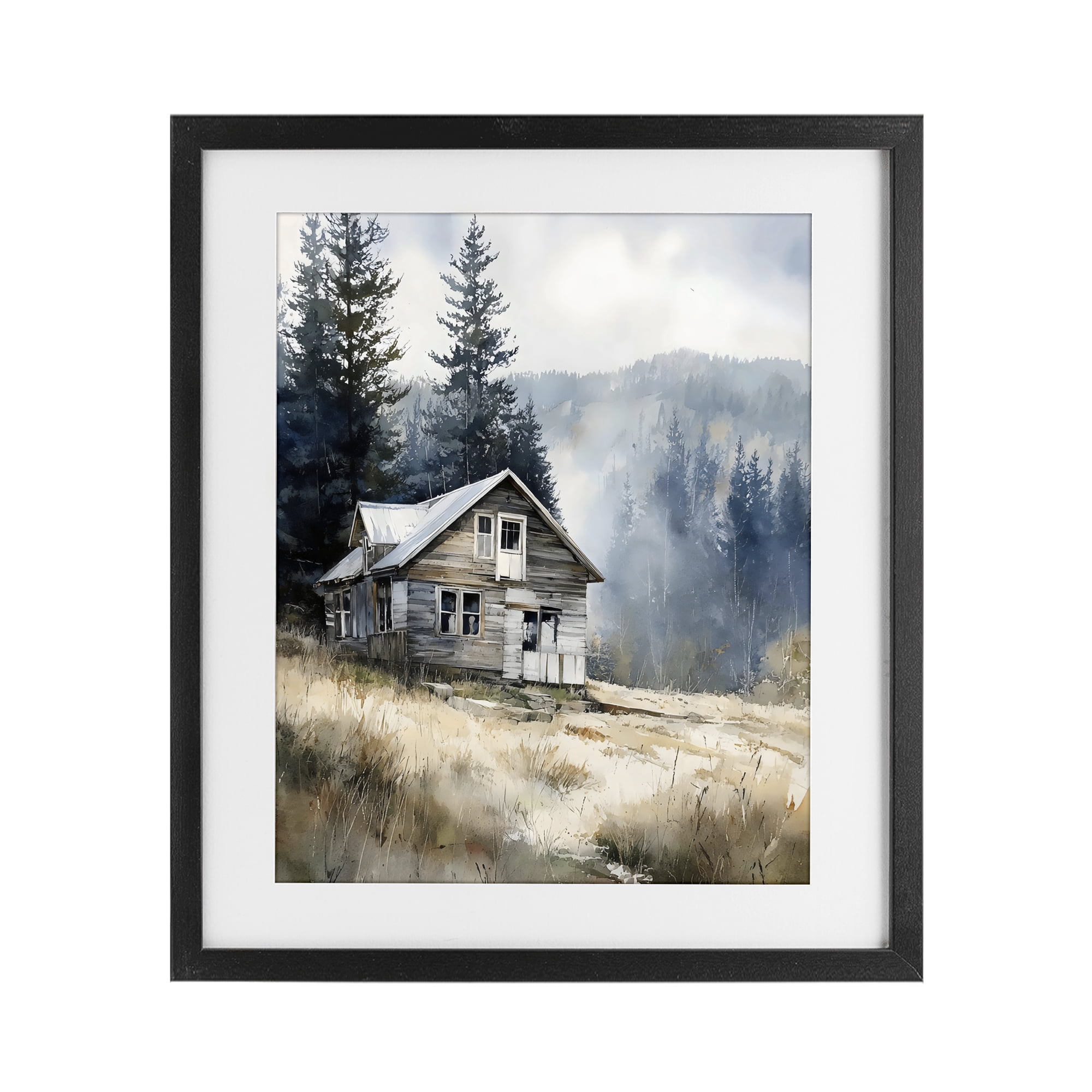 Stupell Industries Old Mountain House Black Framed Print Under Glass, design by Franklyn Gregory