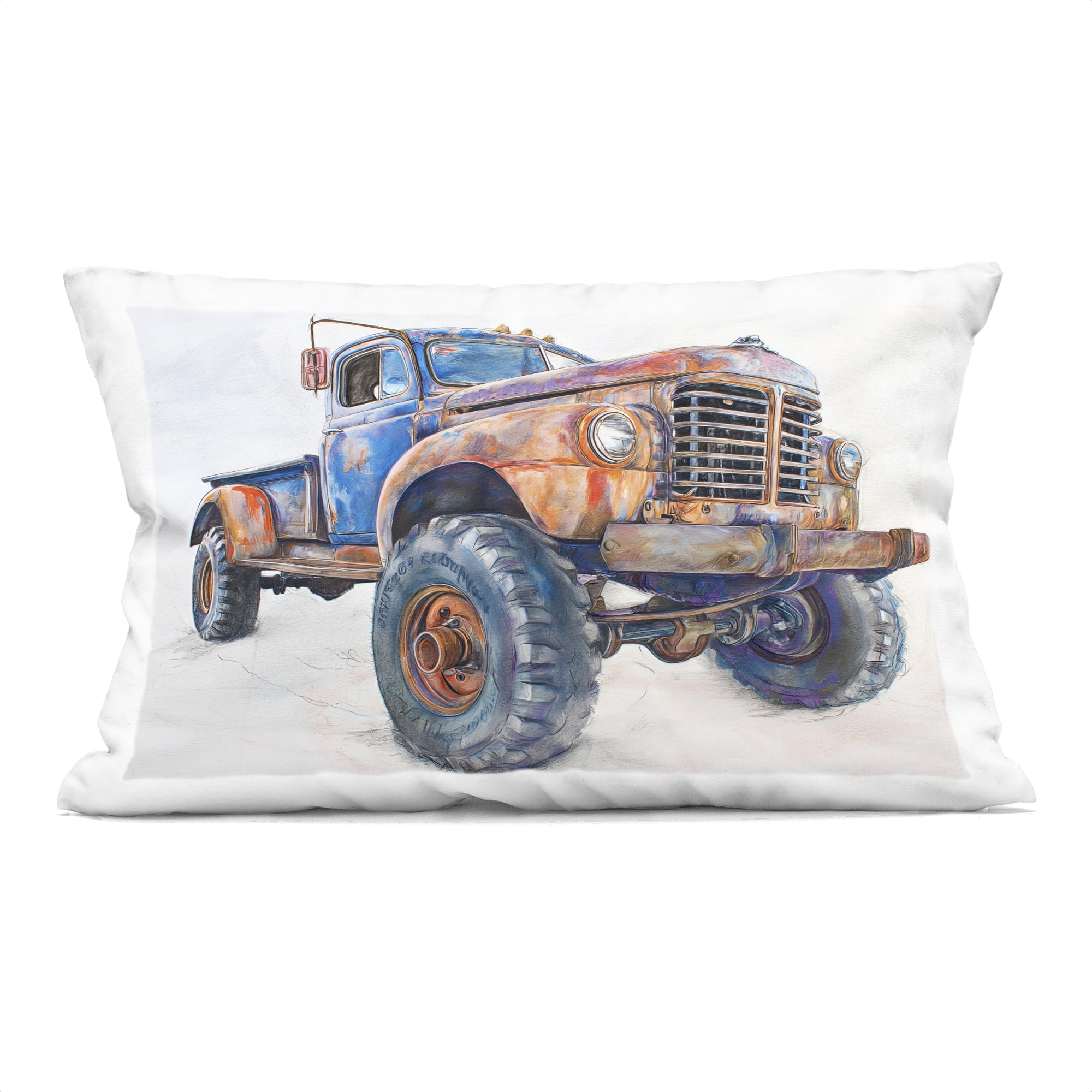 Stupell Industries Old Rustic Truck Illustration Decorative Printed Throw Pillow, design by Steve Hunziker