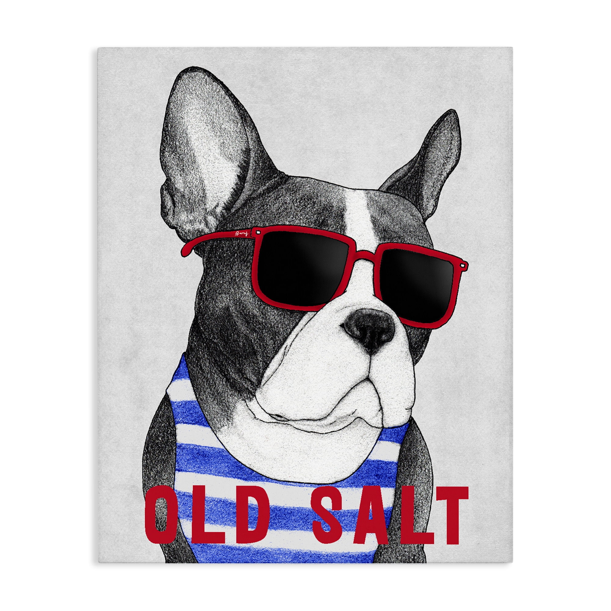 Stupell Industries Old Salt Summer Frenchie Canvas Wall Art, design by Barruff