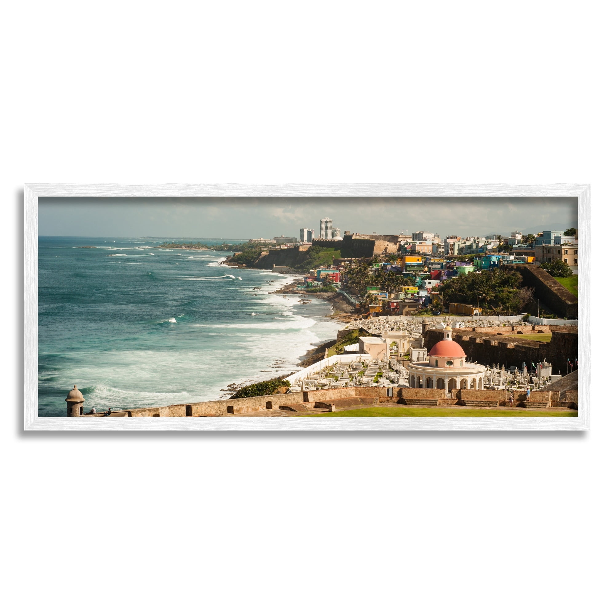 Stupell Industries Old San Juan Puerto Rico Coastal Landscape Photography, 24 x 10,Design by Nick Saez