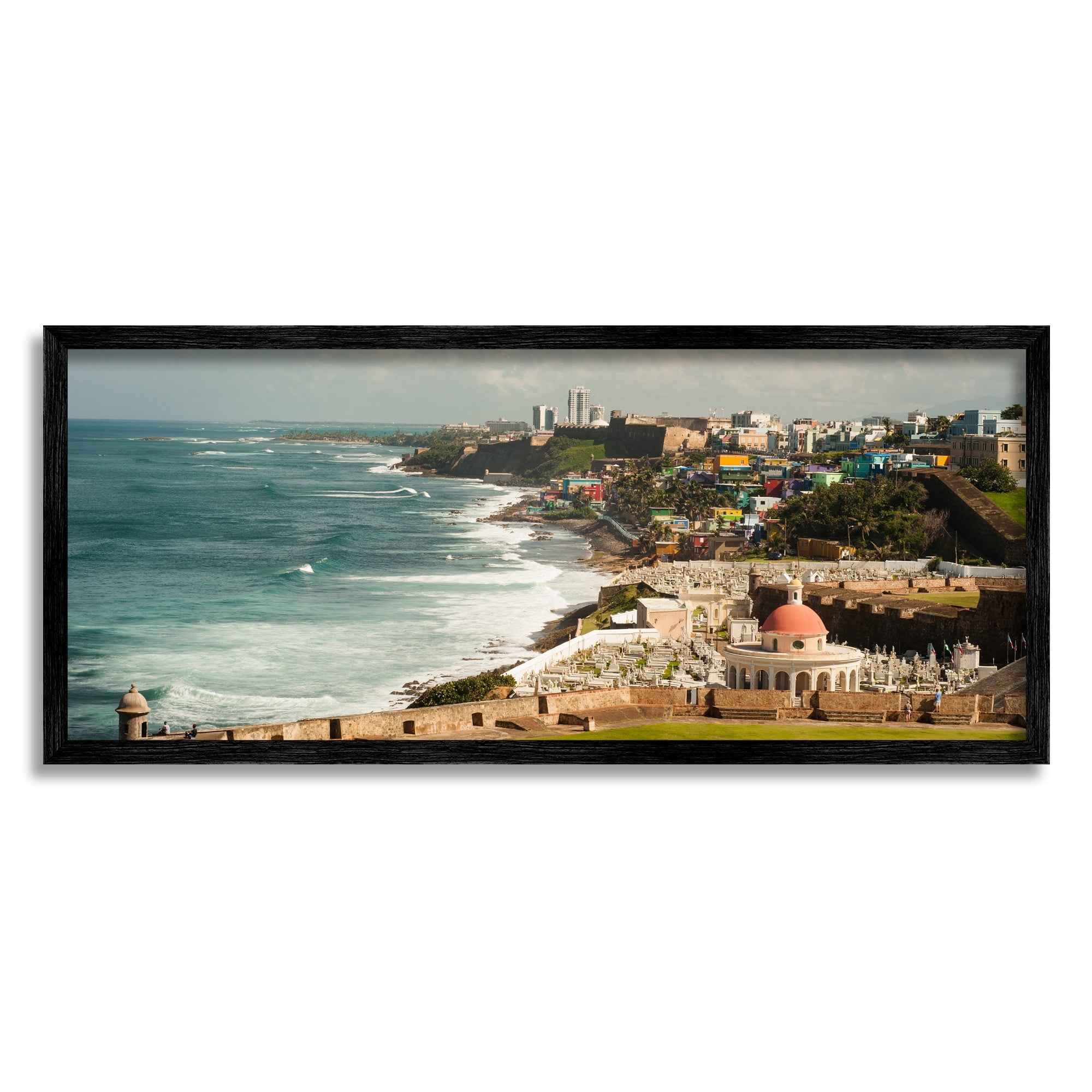 Stupell Industries Old San Juan Puerto Rico Coastal Landscape Photography, 30 x 13,Design by Nick Saez