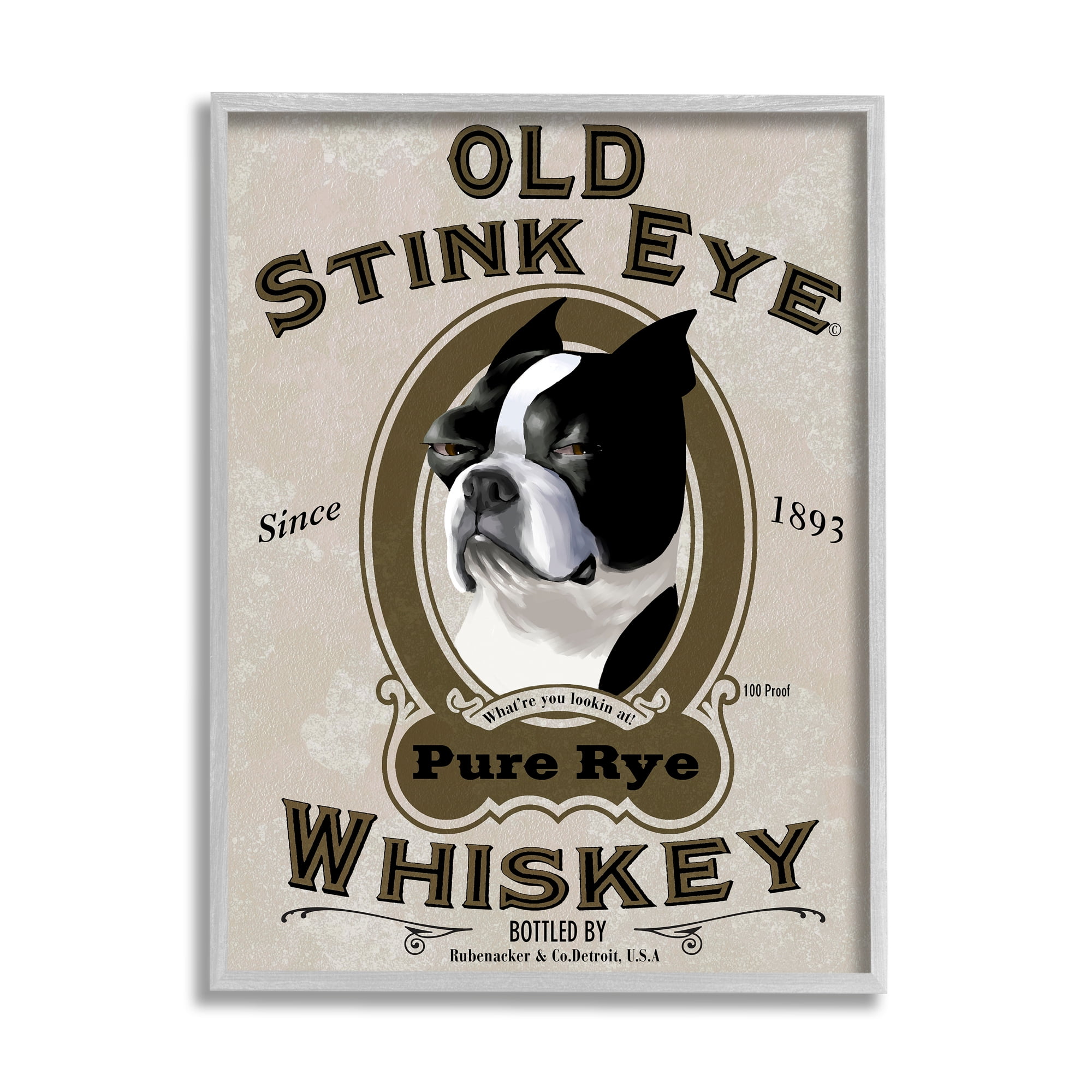 Stupell Industries Old Stink Eye Whiskey Vintage Pet Dog Advertisement, 16 x 20, Design by Brian Rubenacker