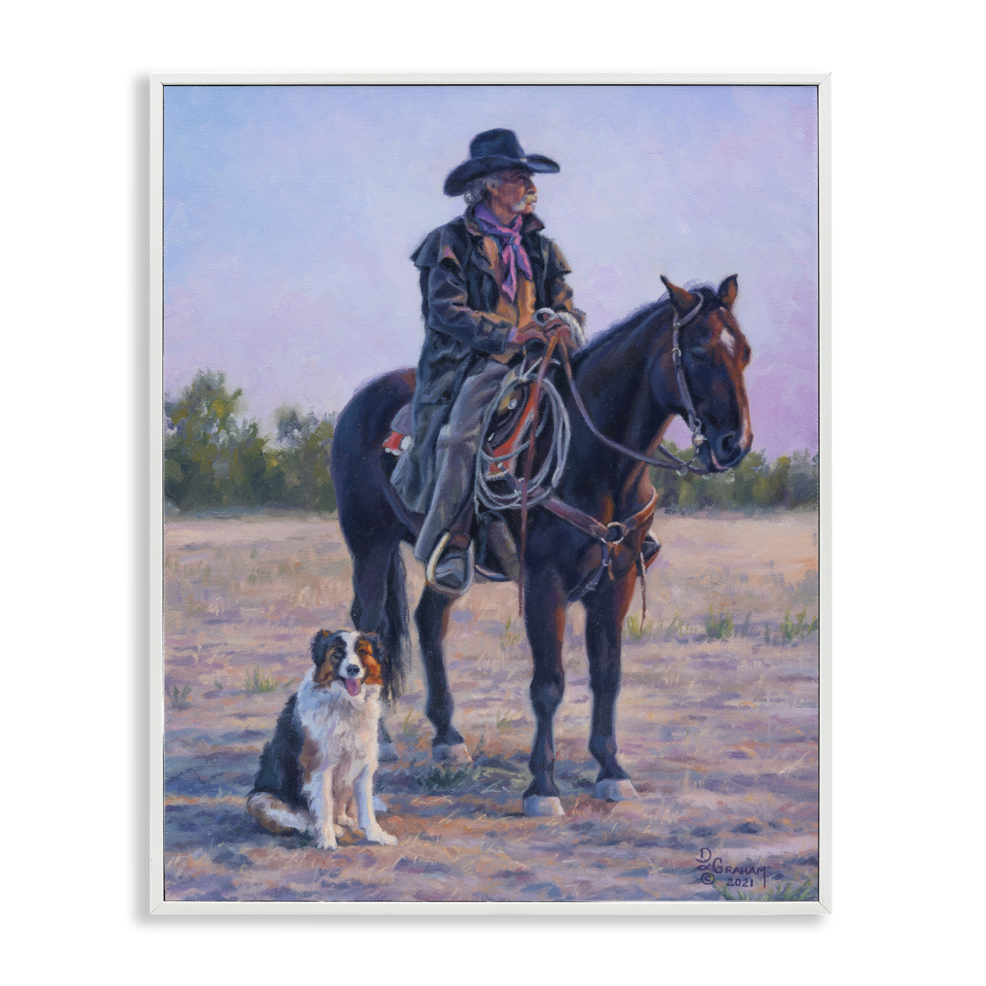 Stupell Industries Old Timers Cowboy Animals & Insects Painting White Framed Art Print Wall Art, 11 x 14