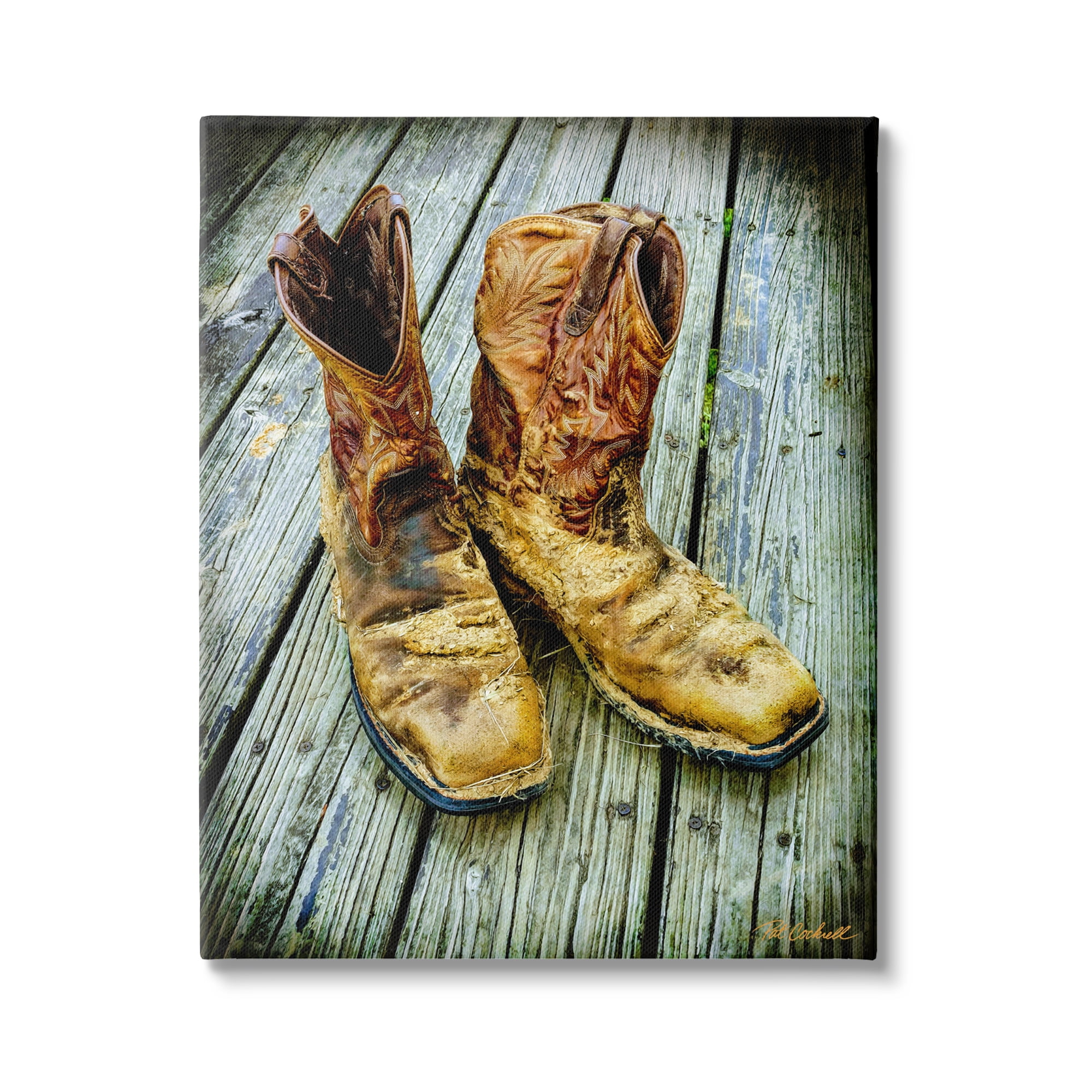 Stupell Industries Old Work Boots Photography Beauty & Fashion Photography Gallery Wrapped Canvas Print Wall Art, 30 x 40