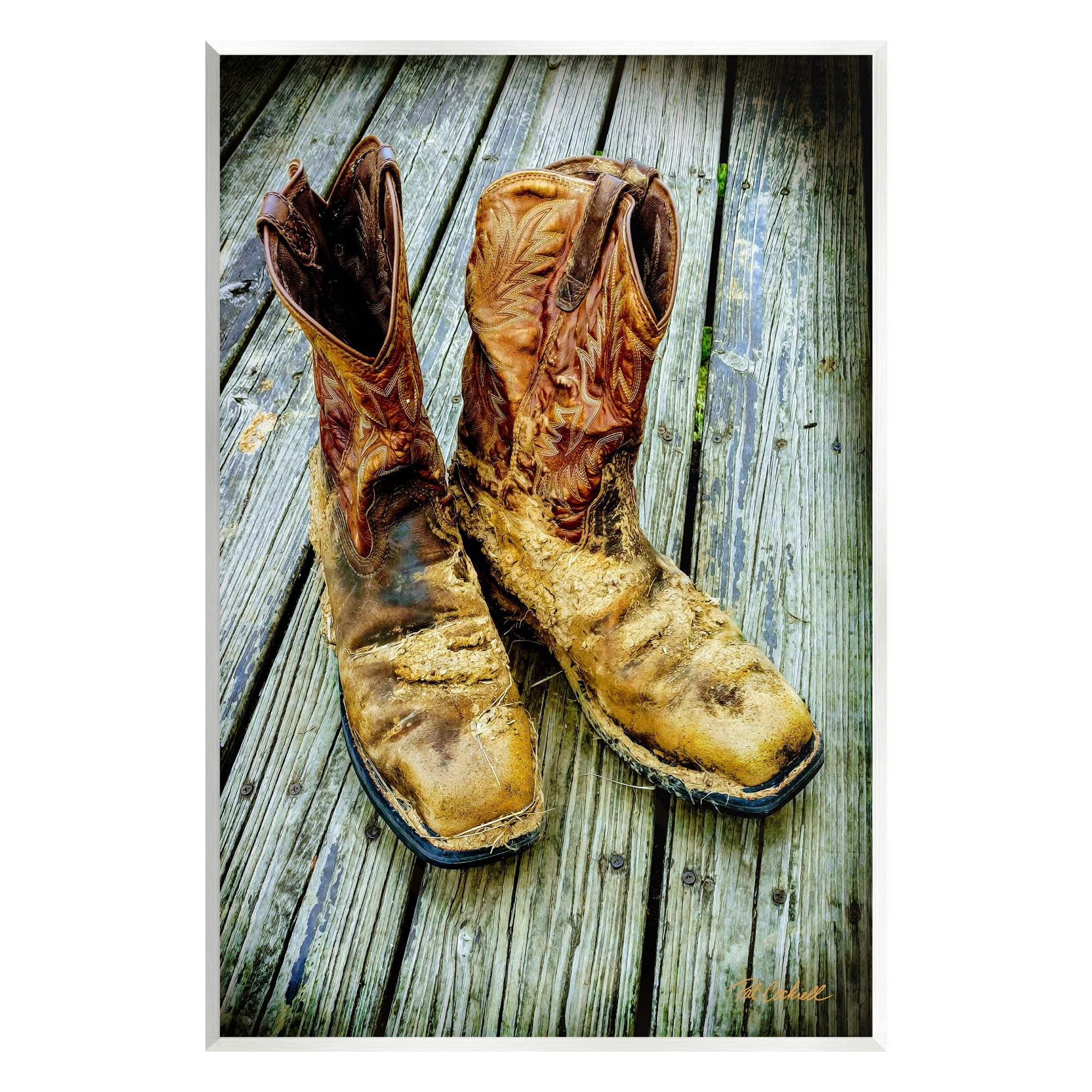 Stupell Industries Old Work Boots Photography Beauty & Fashion Photography Unframed Art Print Wall Art, 13 x 19