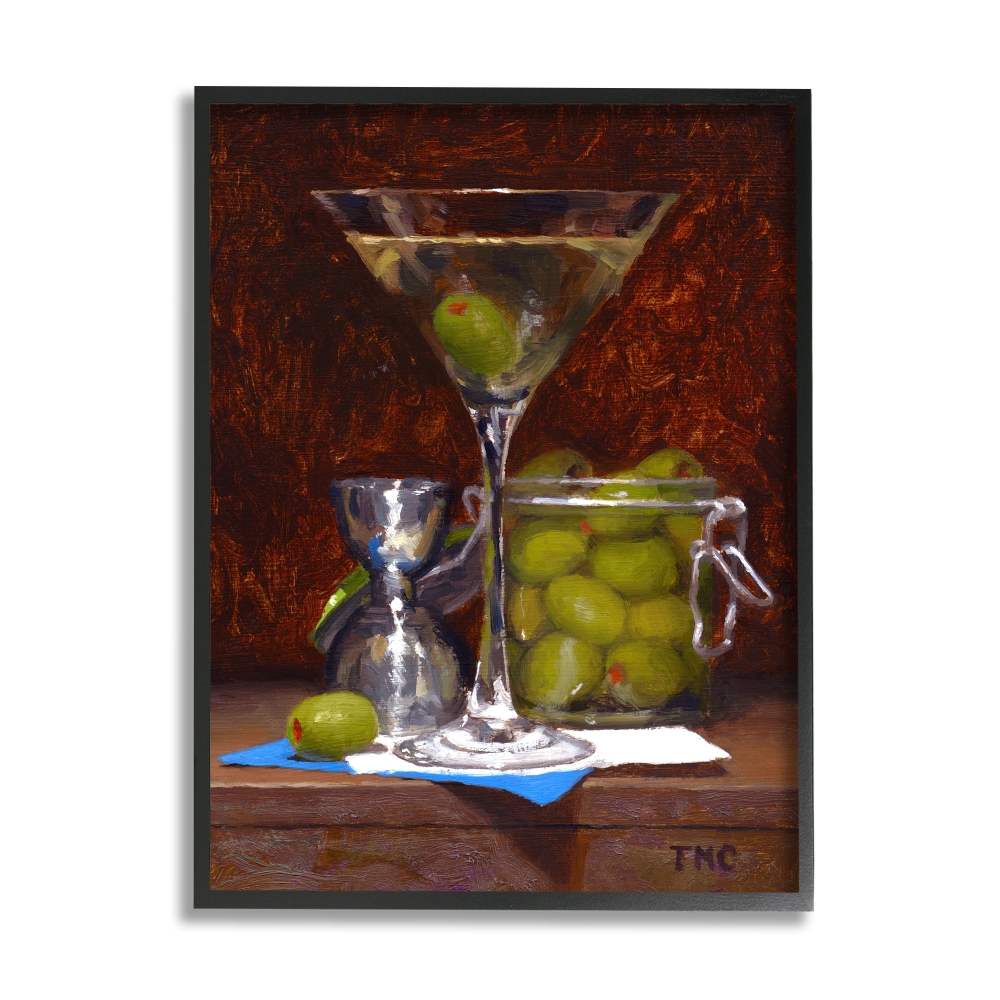Stupell Industries Olive Martini Cocktail Bar Dark Still Life , 24 x 30, Design by Todd M. Casey