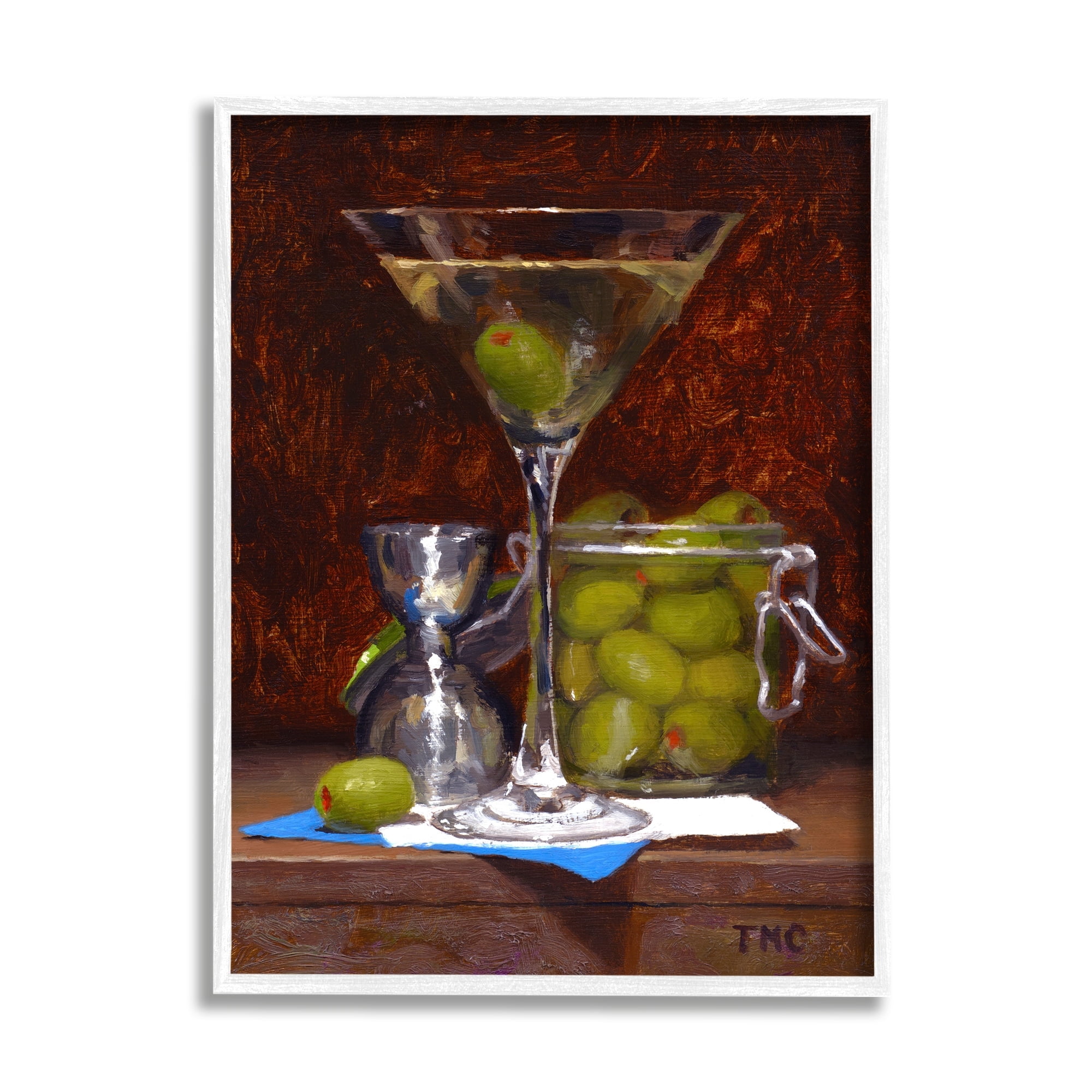 Stupell Industries Olive Martini Cocktail Bar Dark Still Life , 24 x 30, Design by Todd M. Casey