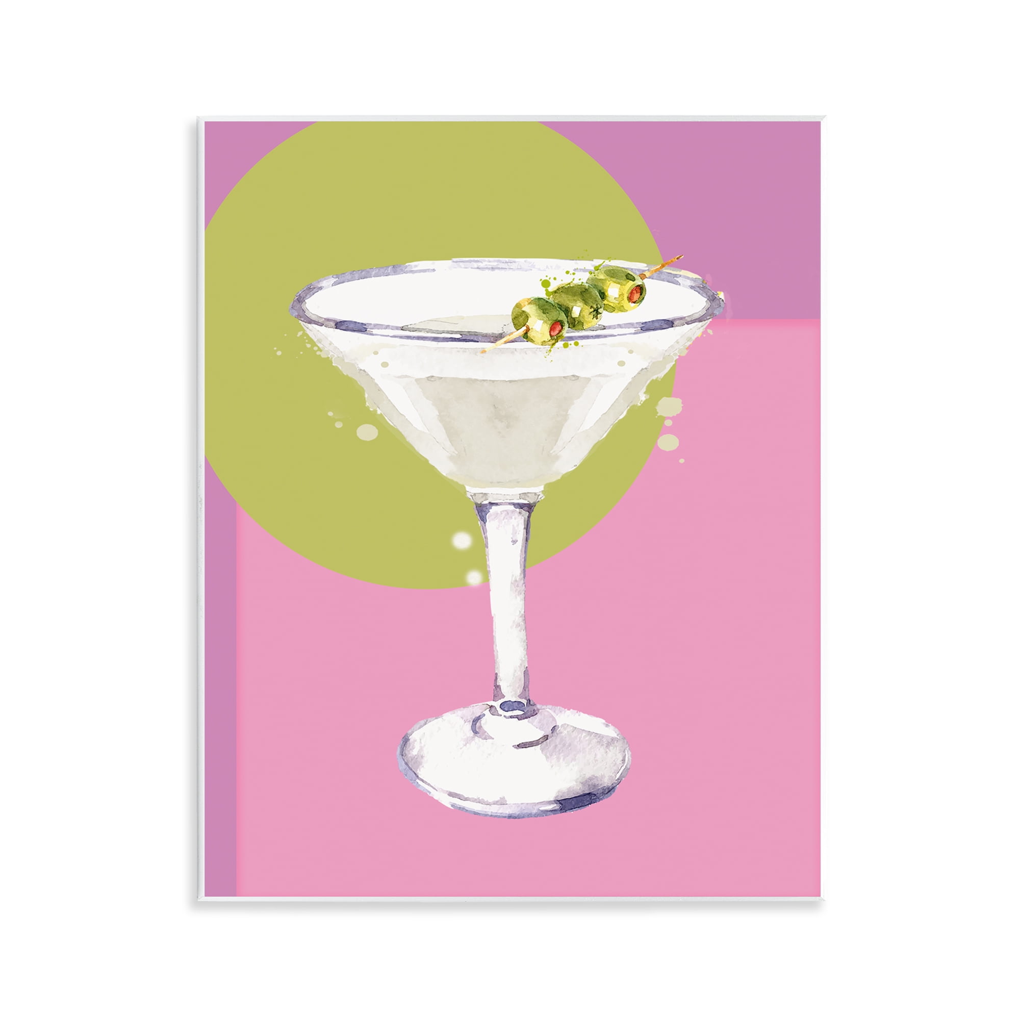 Stupell Industries Olive Martini Cocktail Food & Beverage Painting Unframed Art Print Wall Art, 11 x 14