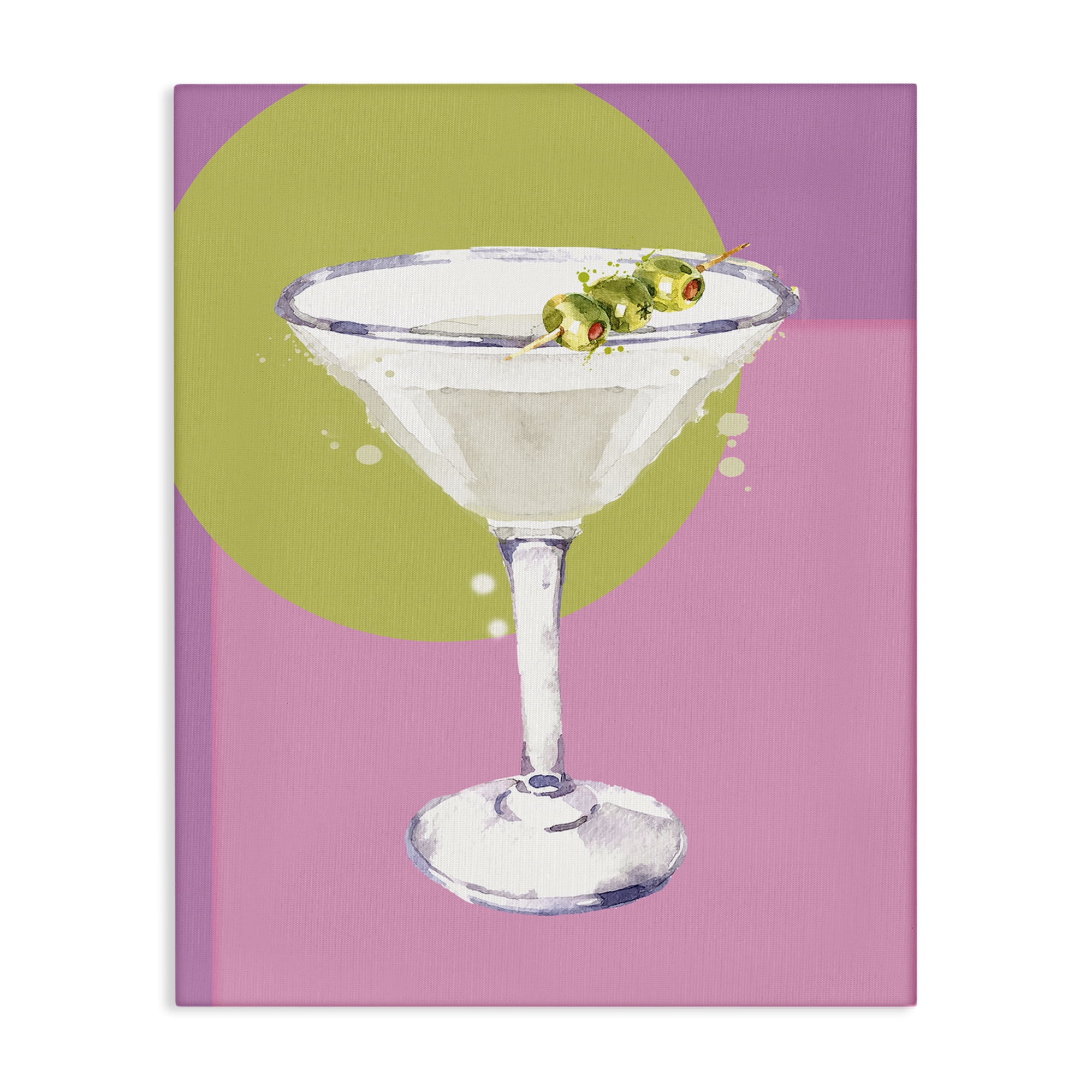 Stupell Industries Olive Martini Cocktail Food & Beverage Painting Wrapped Canvas Art Print Wall Art, 30 x 40