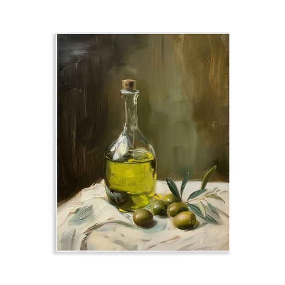Stupell Industries Olive Oil Still Life Food & Beverage Painting Unframed Art Print Wall Art, 11 x 14