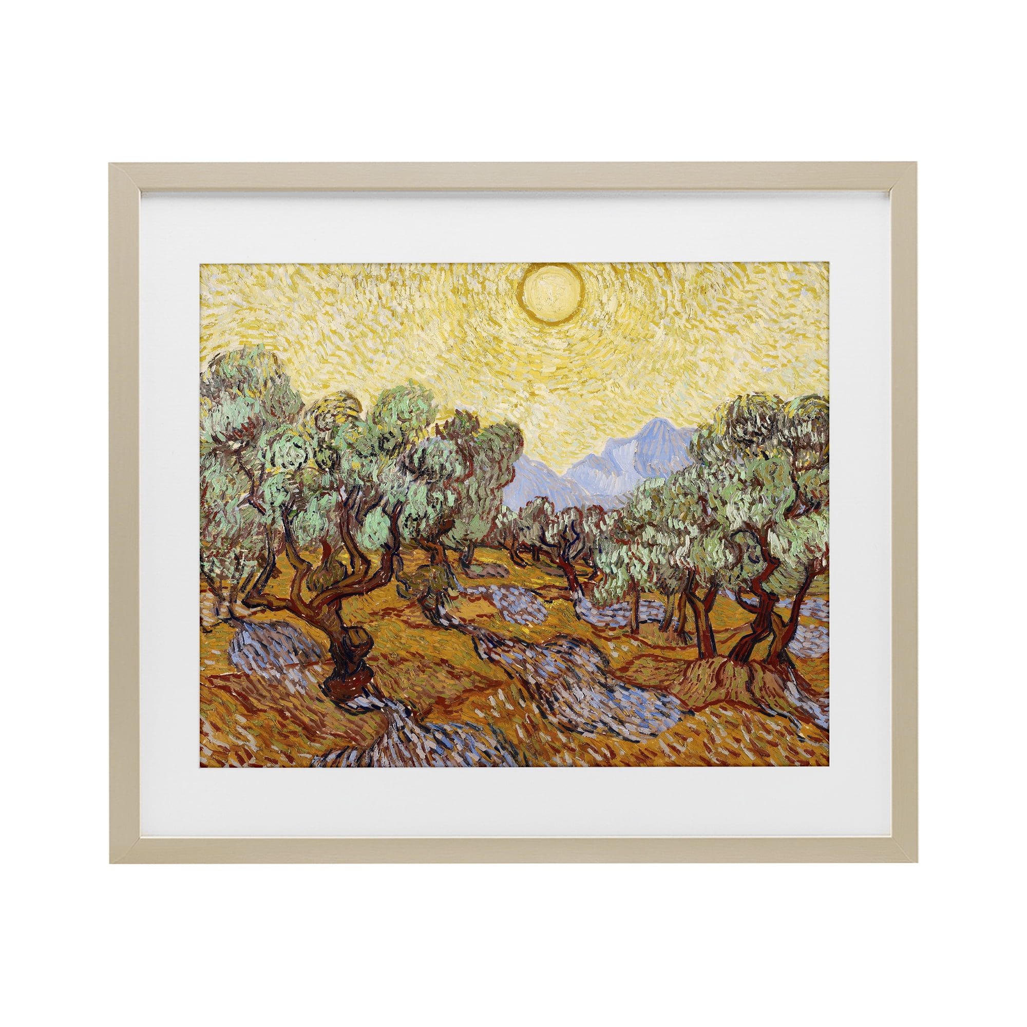 Stupell Industries Olive Trees Van Gogh Birch Framed Print Under Glass, design by Vincent Van Gogh